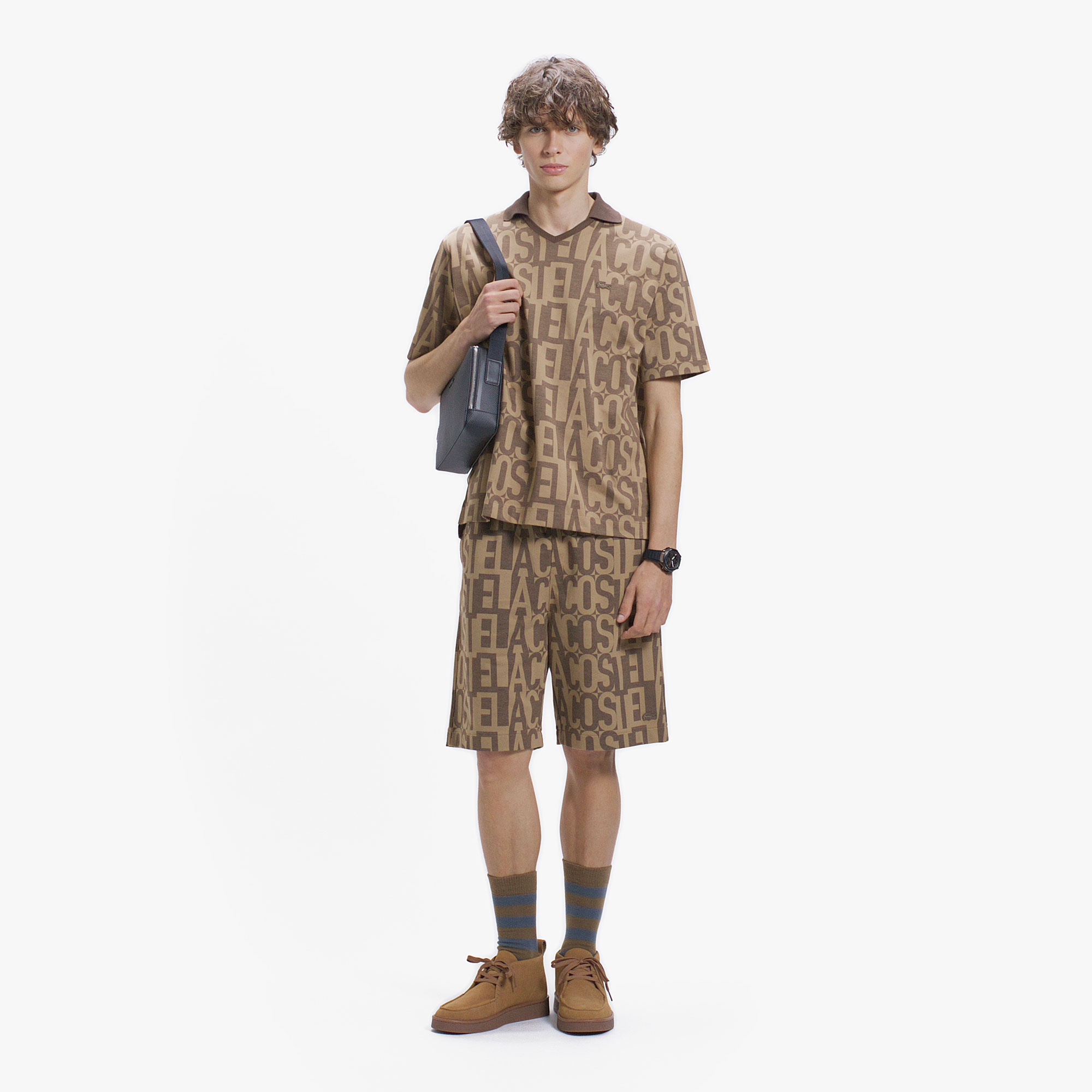 クールマックスブランドネームロゴ総柄ショートパンツ