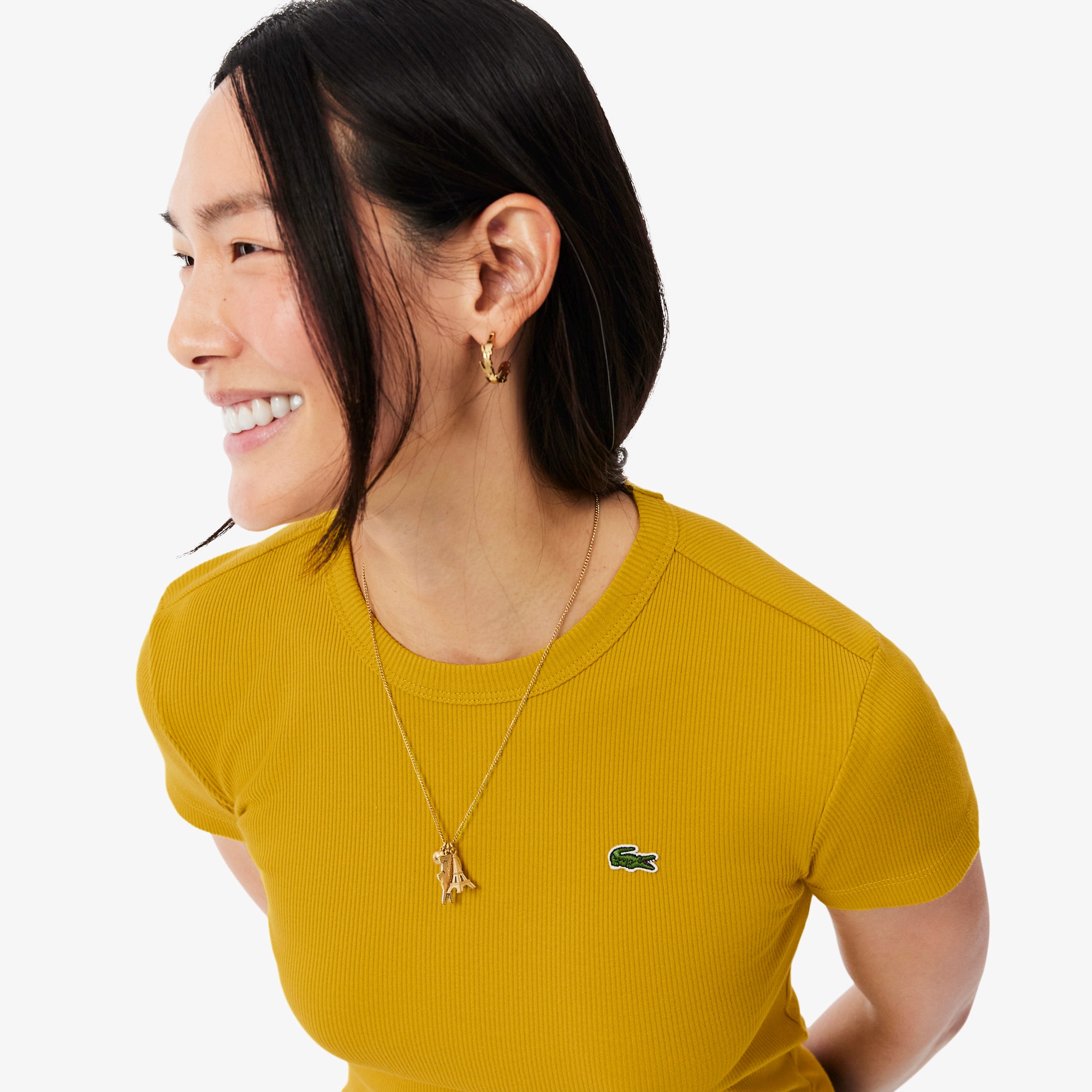 タイトフィットリブニットTシャツ