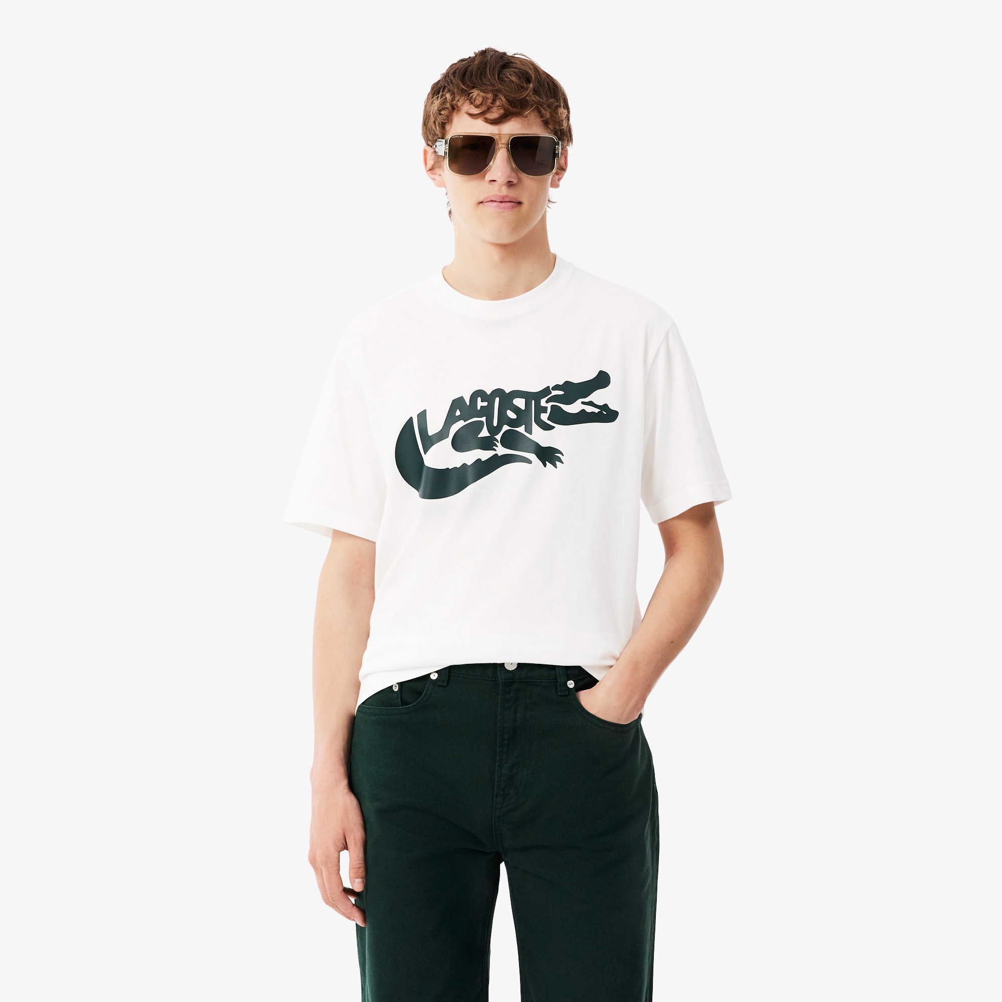 ビッグワニグラフィックプリントTシャツ