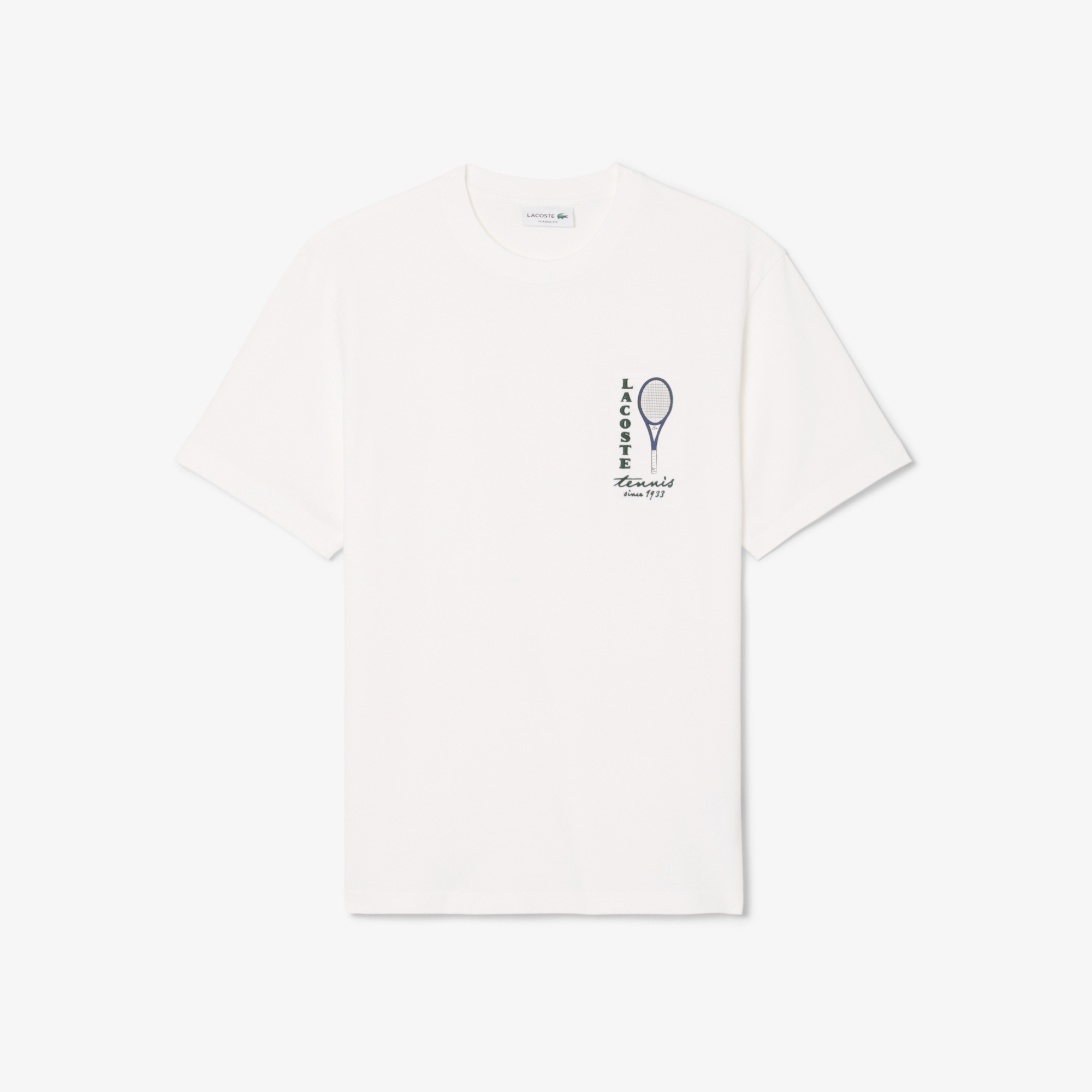 テニスグラフィックステッチ&プリントTシャツ