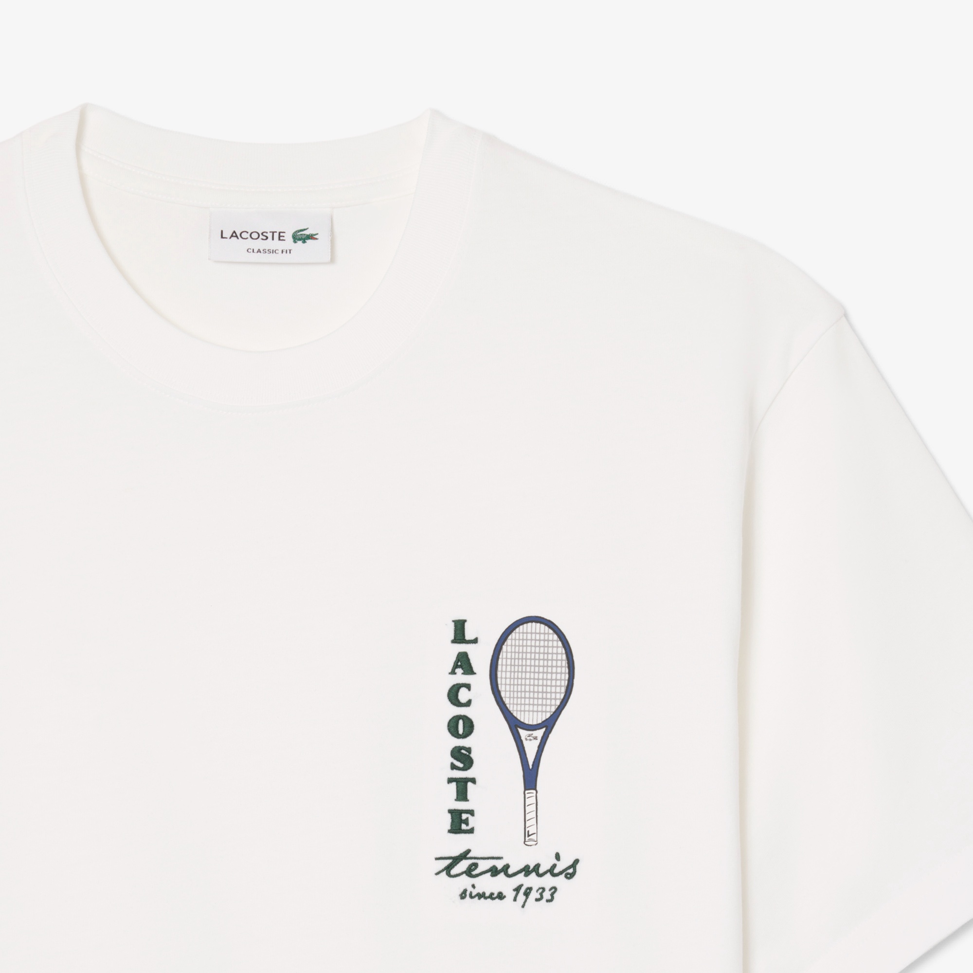 テニスグラフィックステッチ&プリントTシャツ