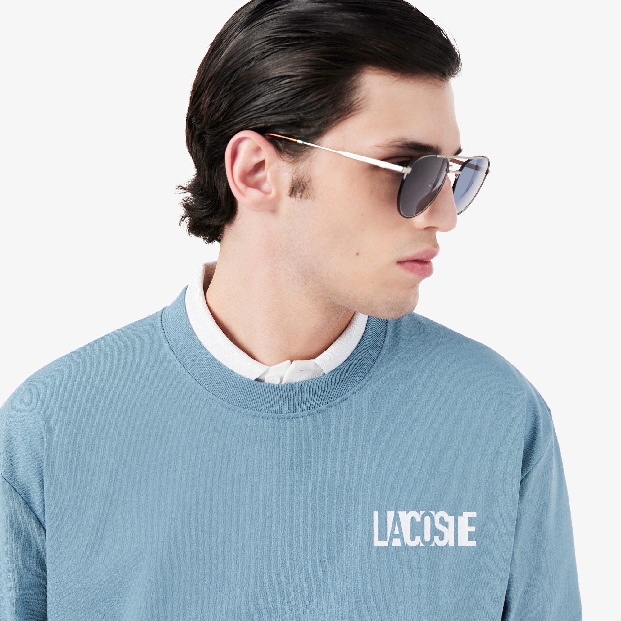 ブランドネームロゴグラフィックバックプリントロングスリーブTシャツ