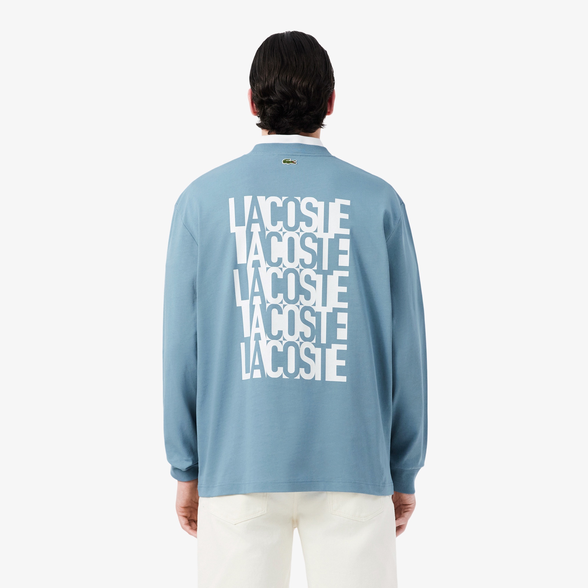 ブランドネームロゴグラフィックバックプリントロングスリーブTシャツ