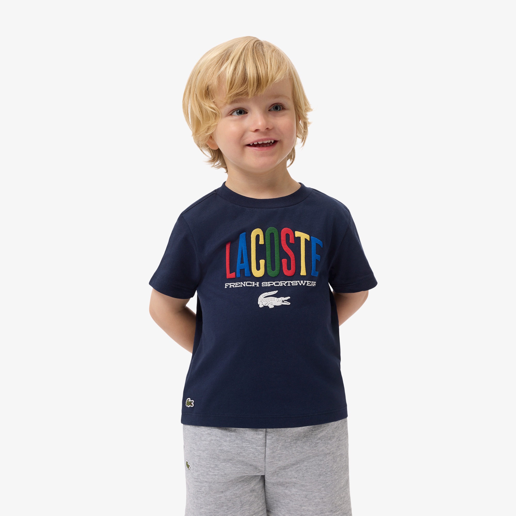 JUNIOR マルチカラーブランドネームロゴTシャツ