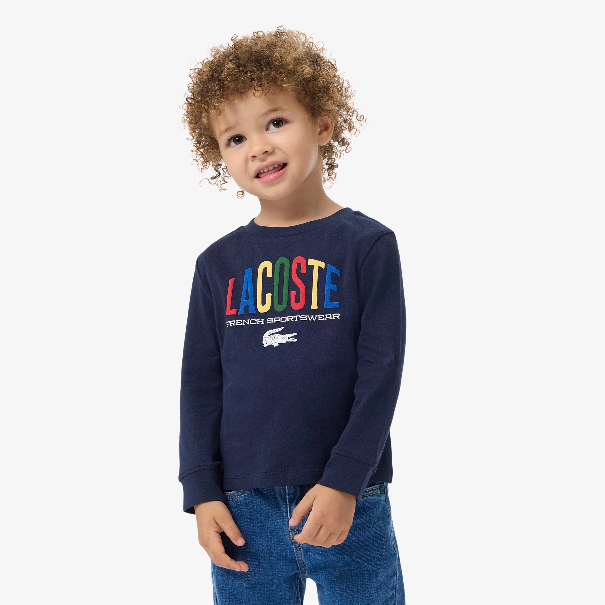 JUNIOR マルチカラーブランドネームロゴ長袖Tシャツ