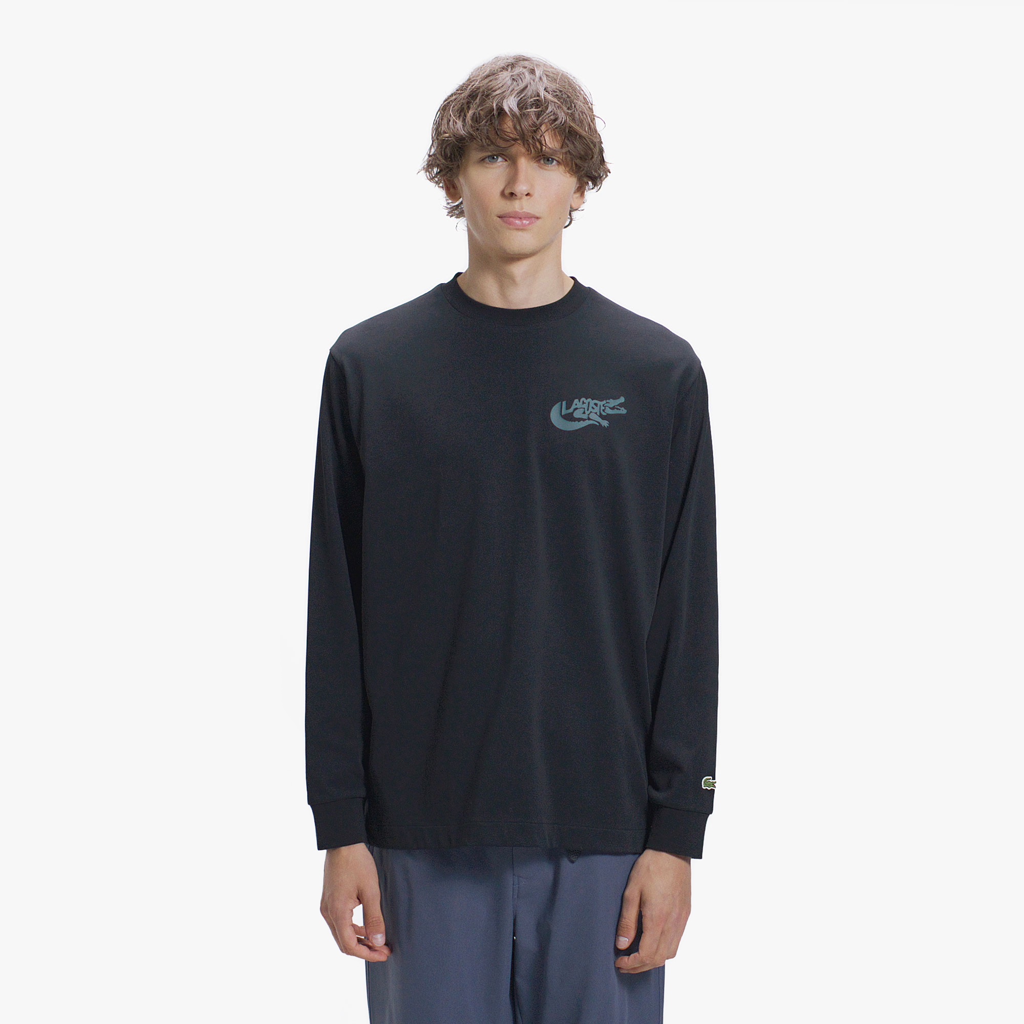 ネーム&ワニロゴグラフィック長袖Tシャツ