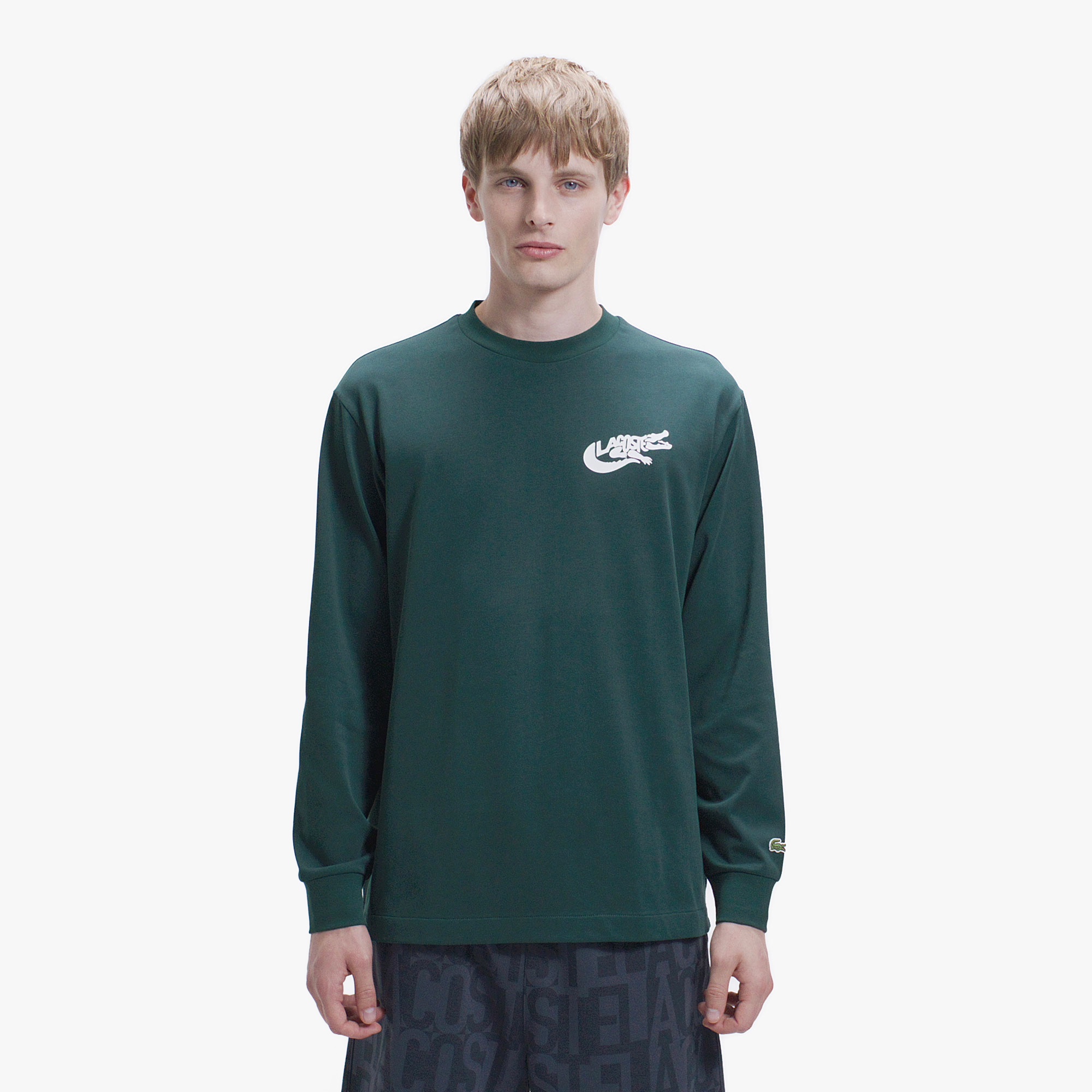 ネーム&ワニロゴグラフィック長袖Tシャツ
