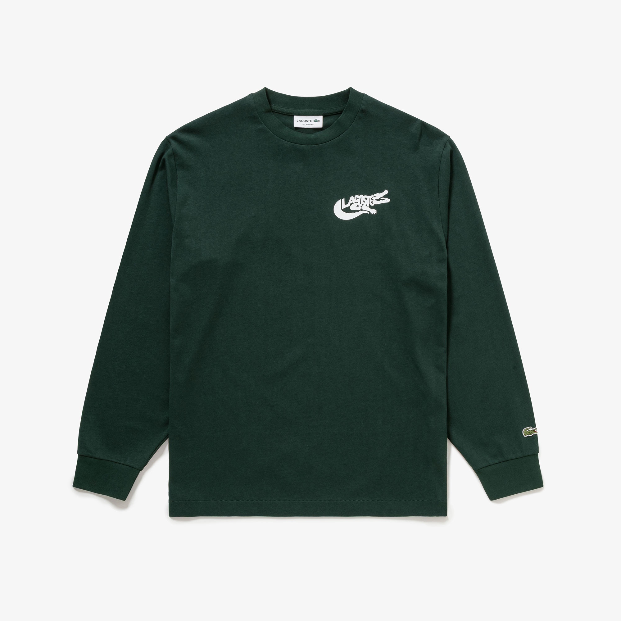 ネーム&ワニロゴグラフィック長袖Tシャツ