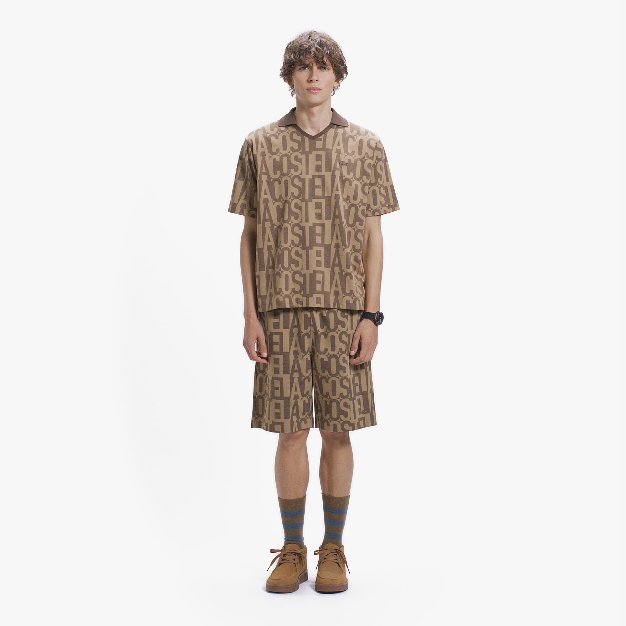 クールマックスブランドネームロゴ総柄ショートパンツ