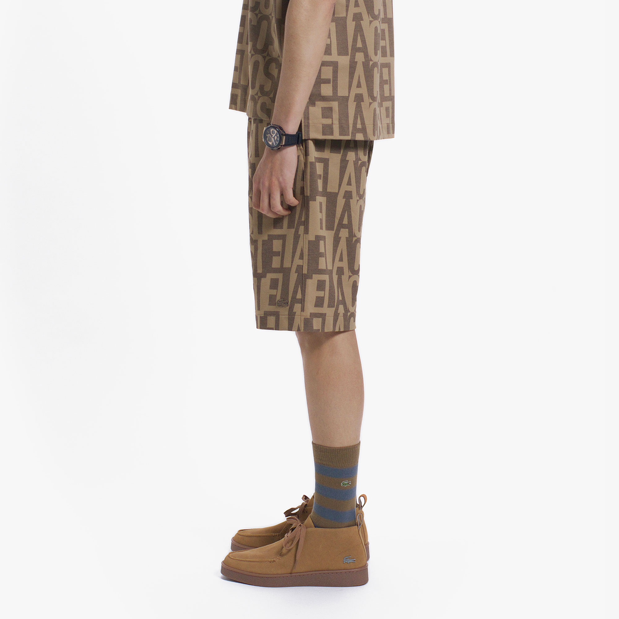 クールマックスブランドネームロゴ総柄ショートパンツ
