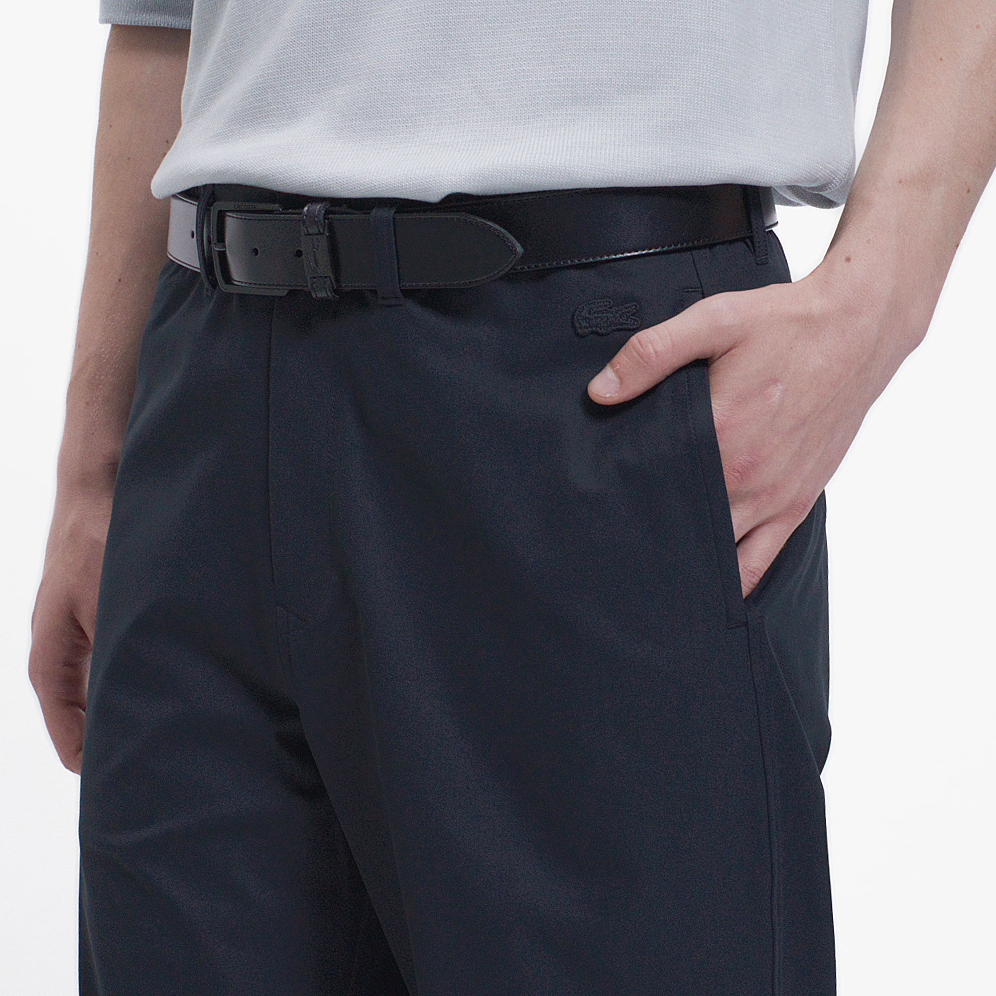 ポリエステルピーチワイドパンツ