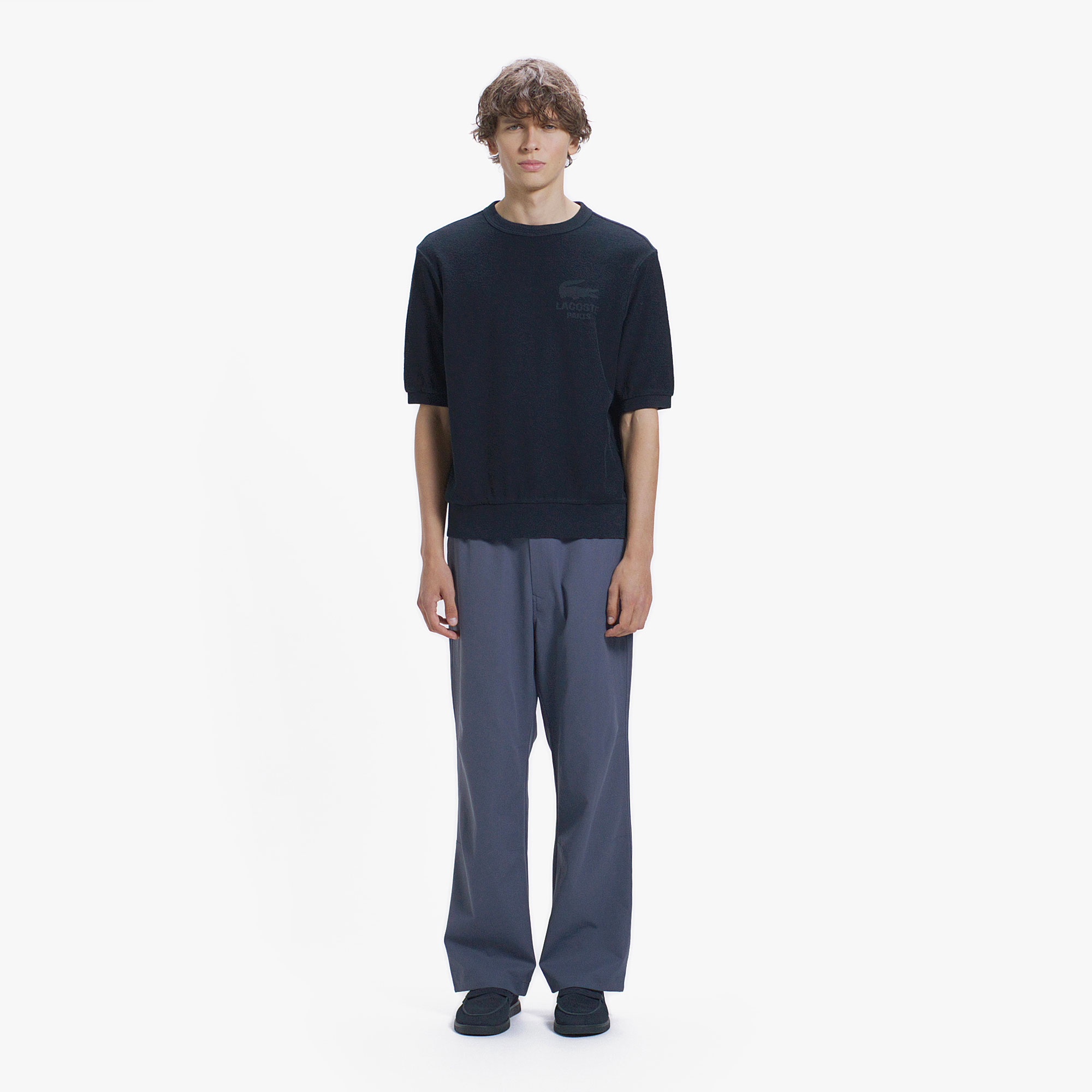 ポリエステルピーチワイドパンツ
