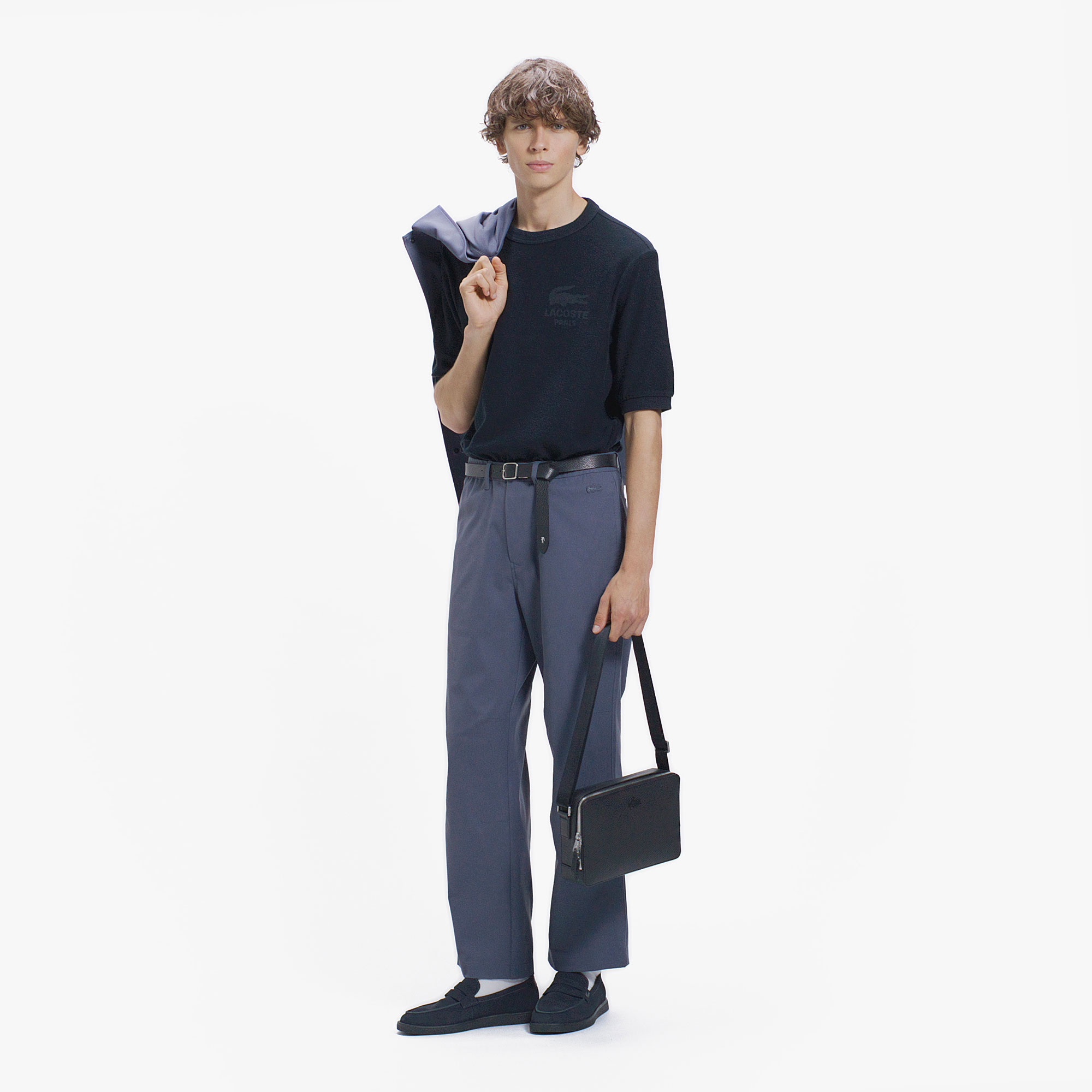 ポリエステルピーチワイドパンツ