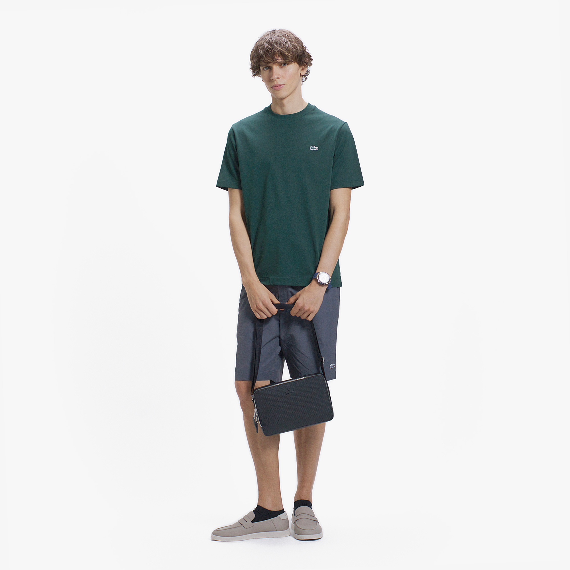 アウトラインクロッククルーネックTシャツ