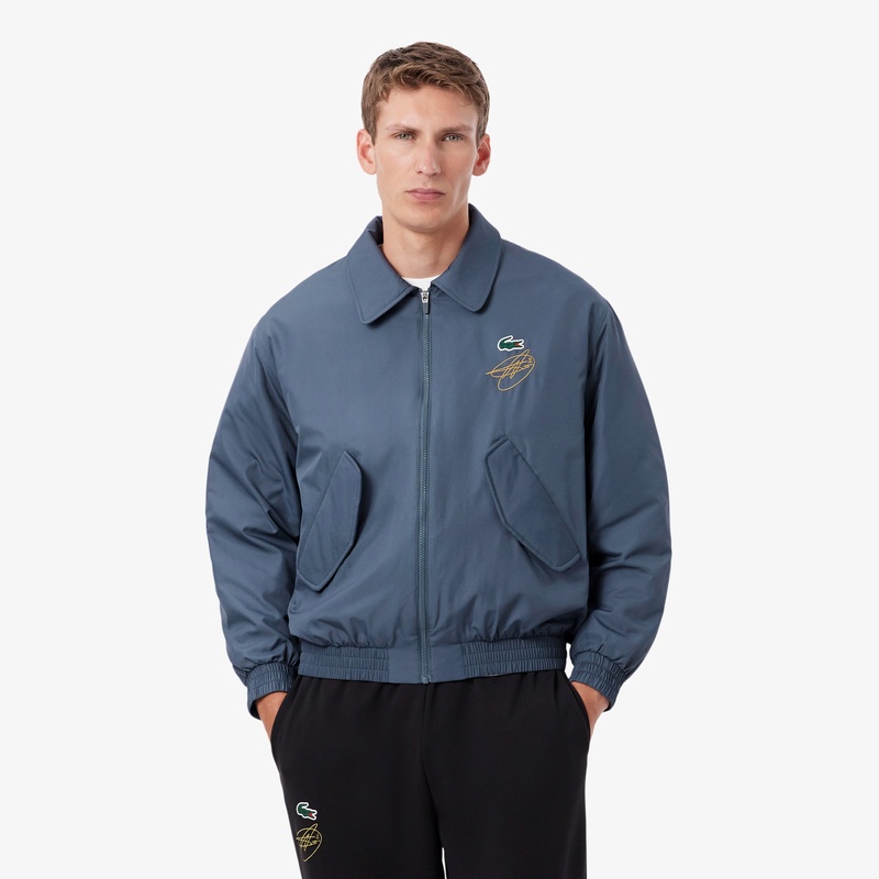 ラコステ ノバク ジョコビッチ フリースジャケット L 〜 XL グレー ノバク・ジョコビッチ』撥水ハリントンジャケット BH5327 - ラコステ
