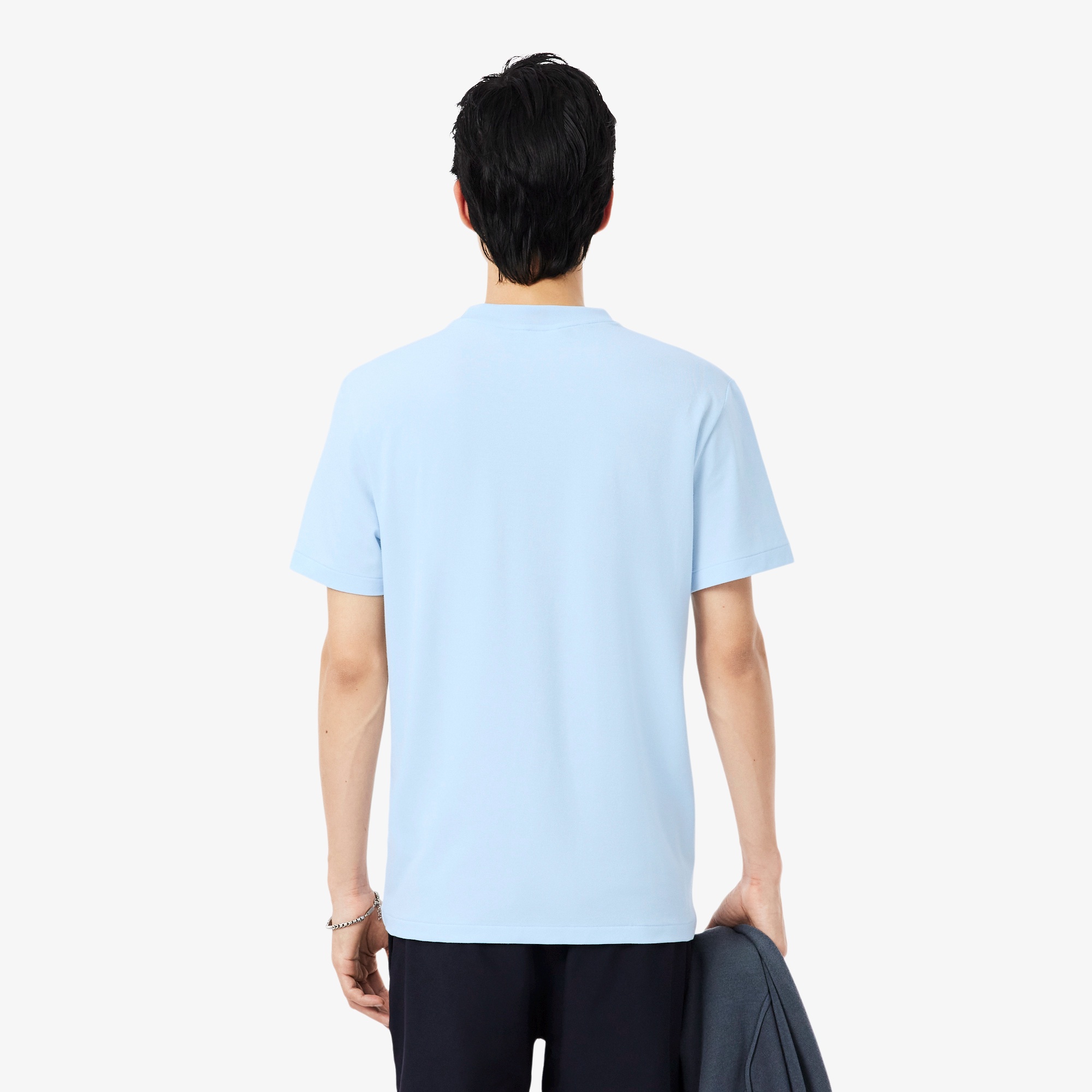 ジャカードブランドネームネック鹿の子Tシャツ