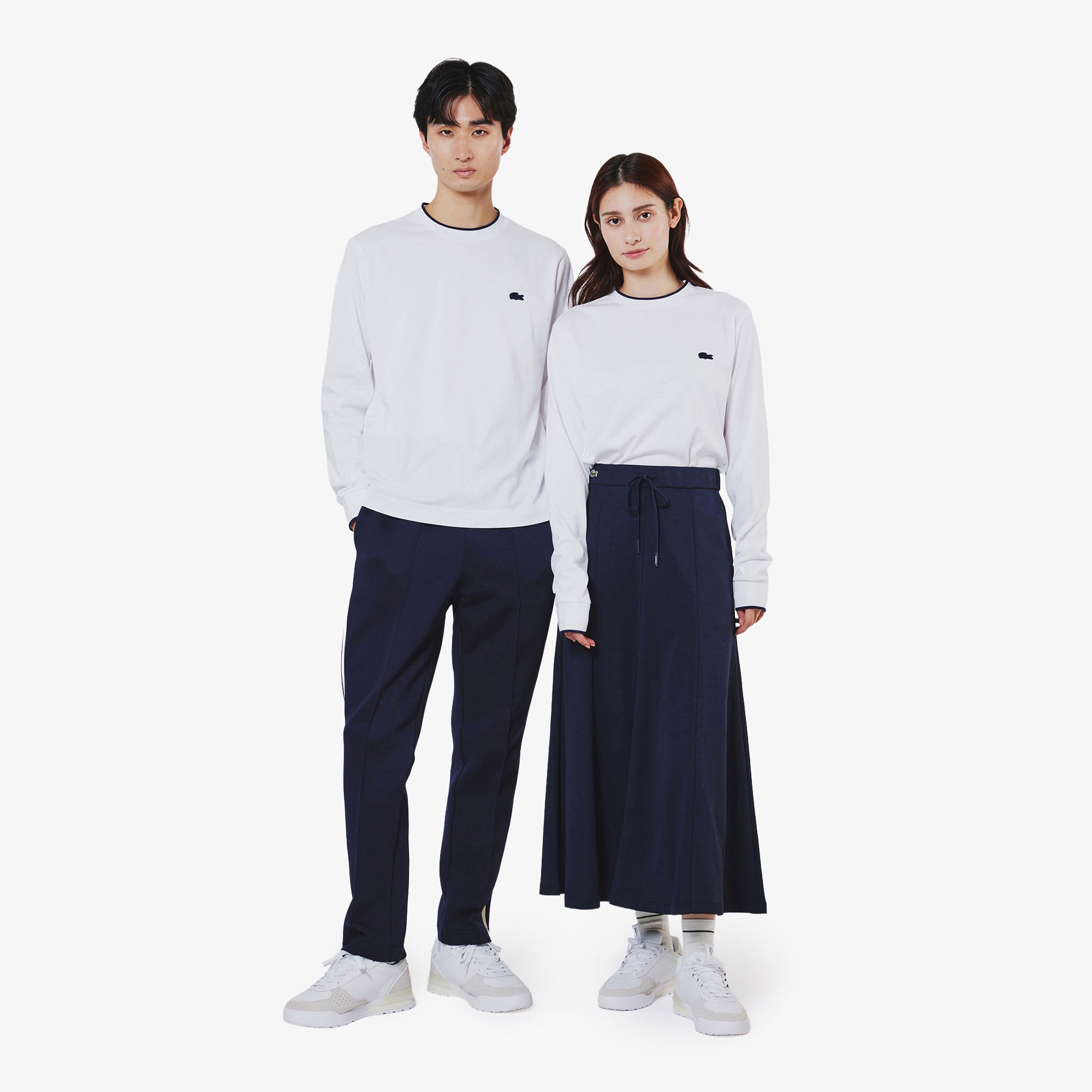 【オンライン限定】配色ラインリブ ロングスリーブ ロングTシャツ