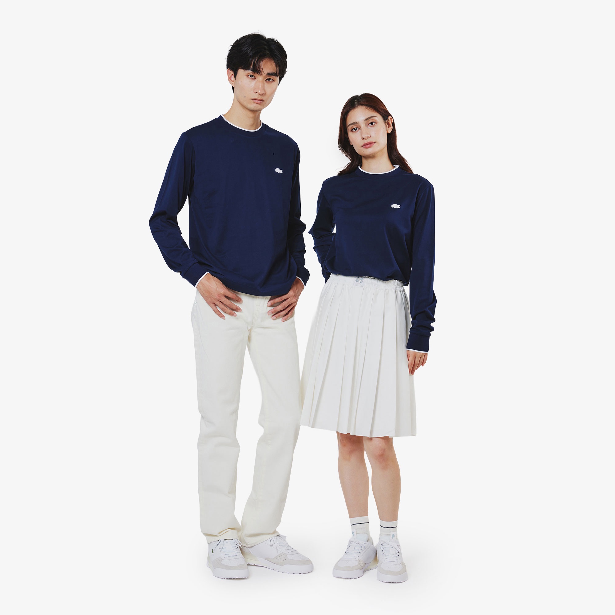 【オンライン限定】配色ラインリブ ロングスリーブ ロングTシャツ