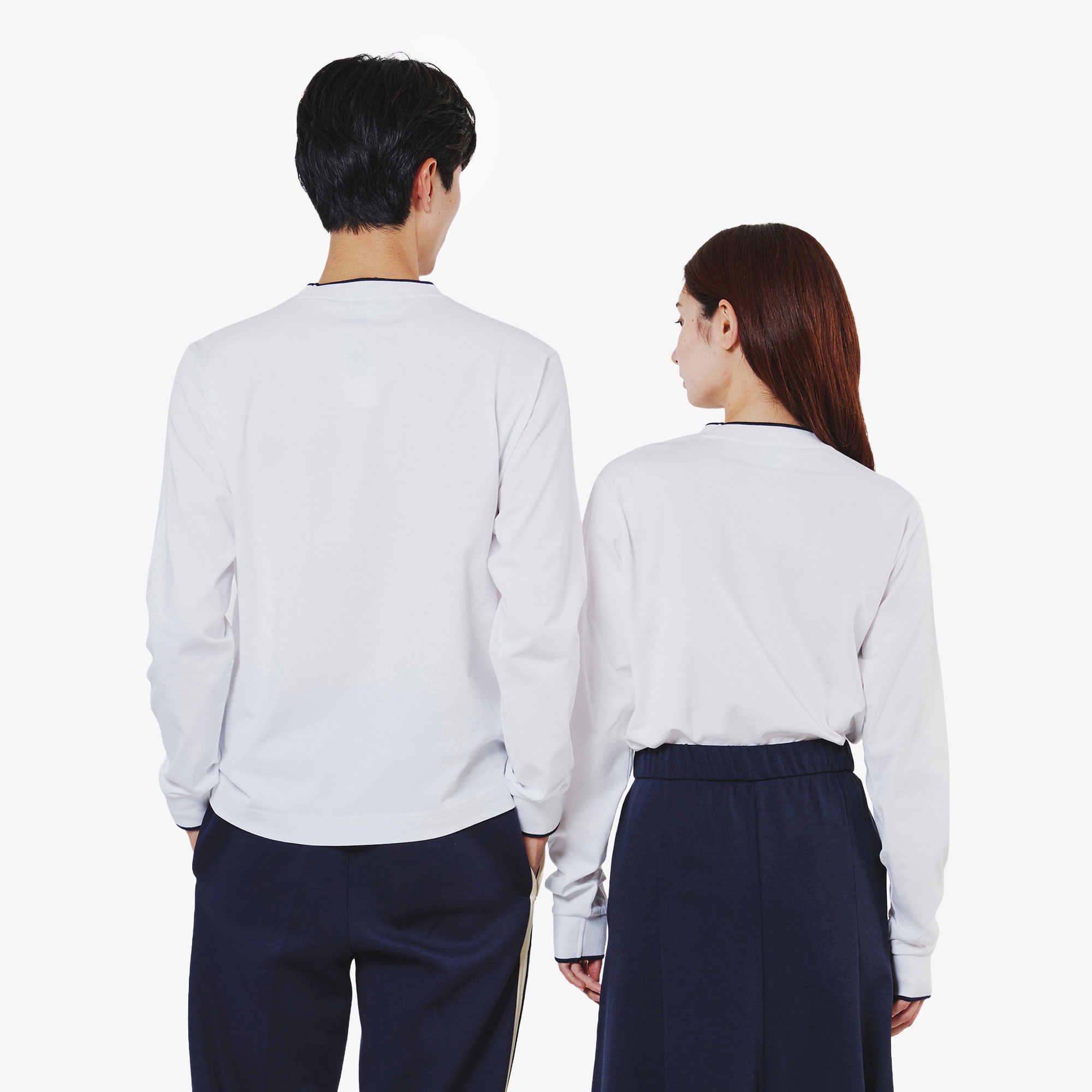 【オンライン限定】配色ラインリブ ロングスリーブ ロングTシャツ