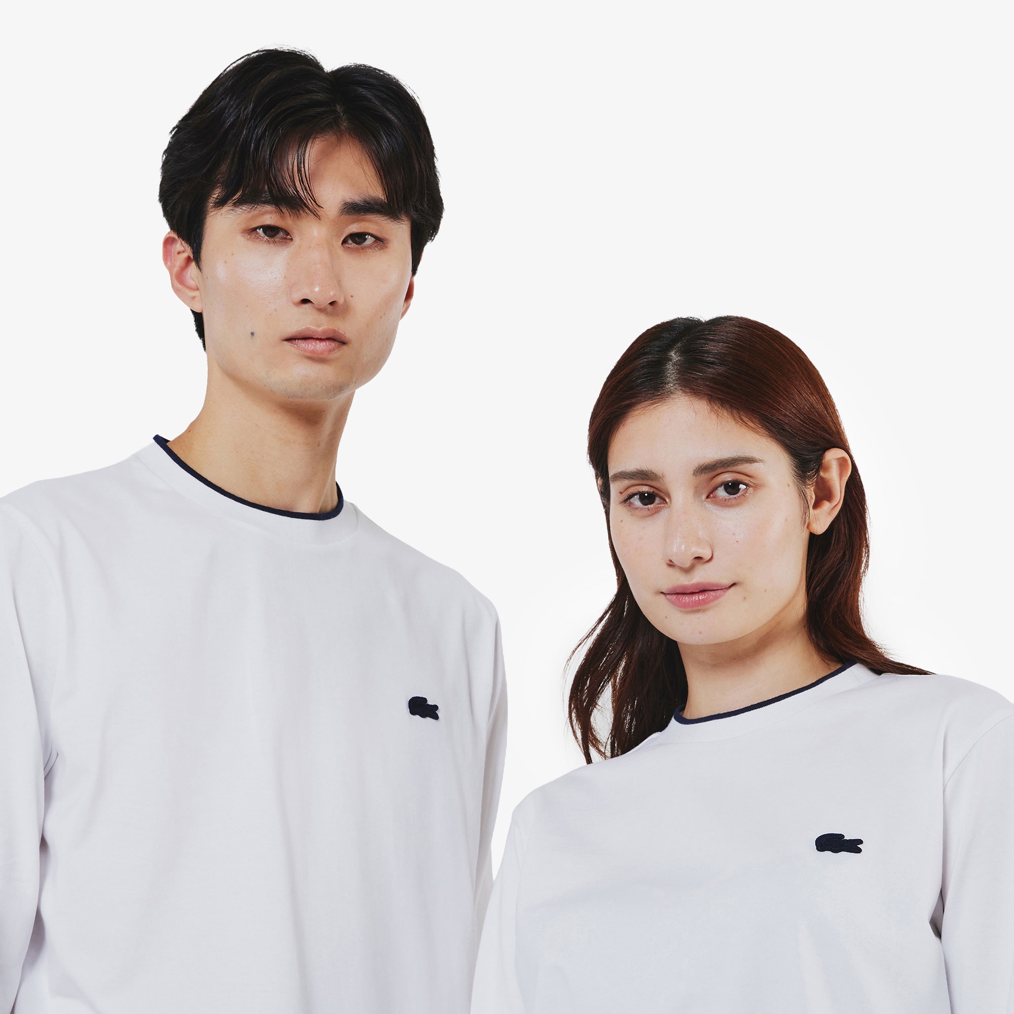 【オンライン限定】配色ラインリブ ロングスリーブ ロングTシャツ