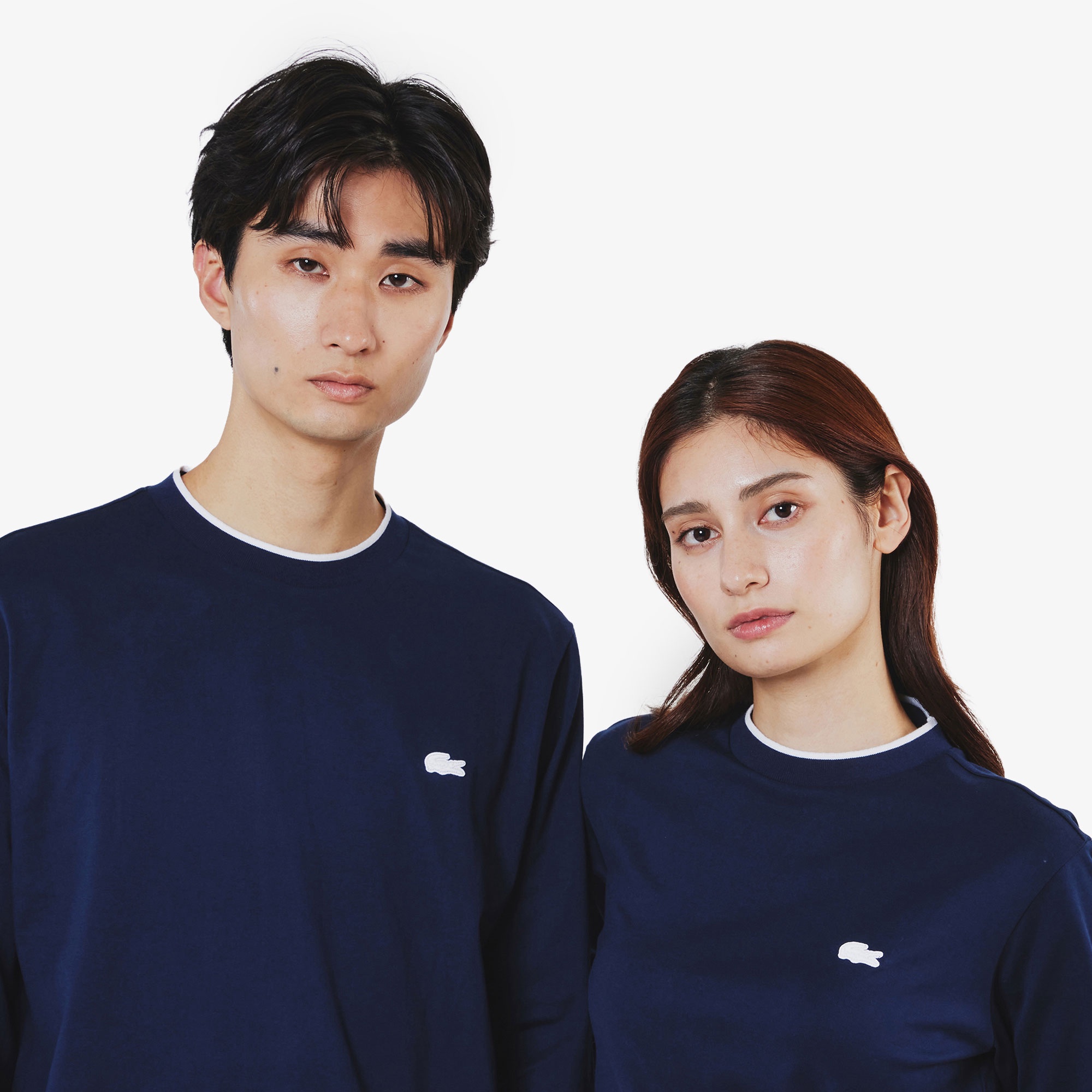 【オンライン限定】配色ラインリブ ロングスリーブ ロングTシャツ