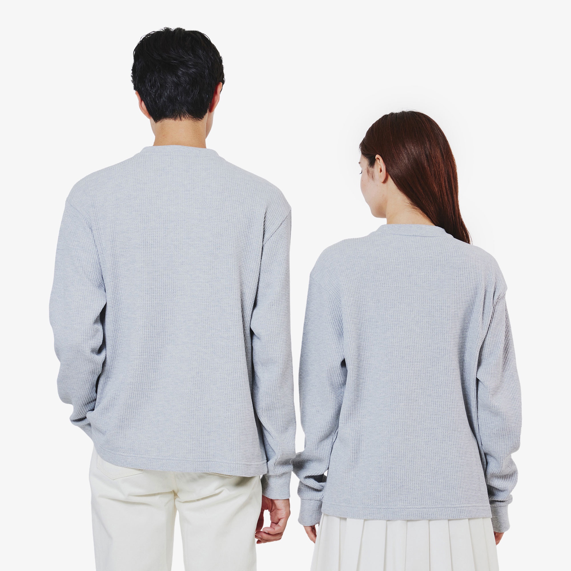 【オンライン限定】ワンポイント刺繍ロゴ ヘンリーネック ワッフルカットソー