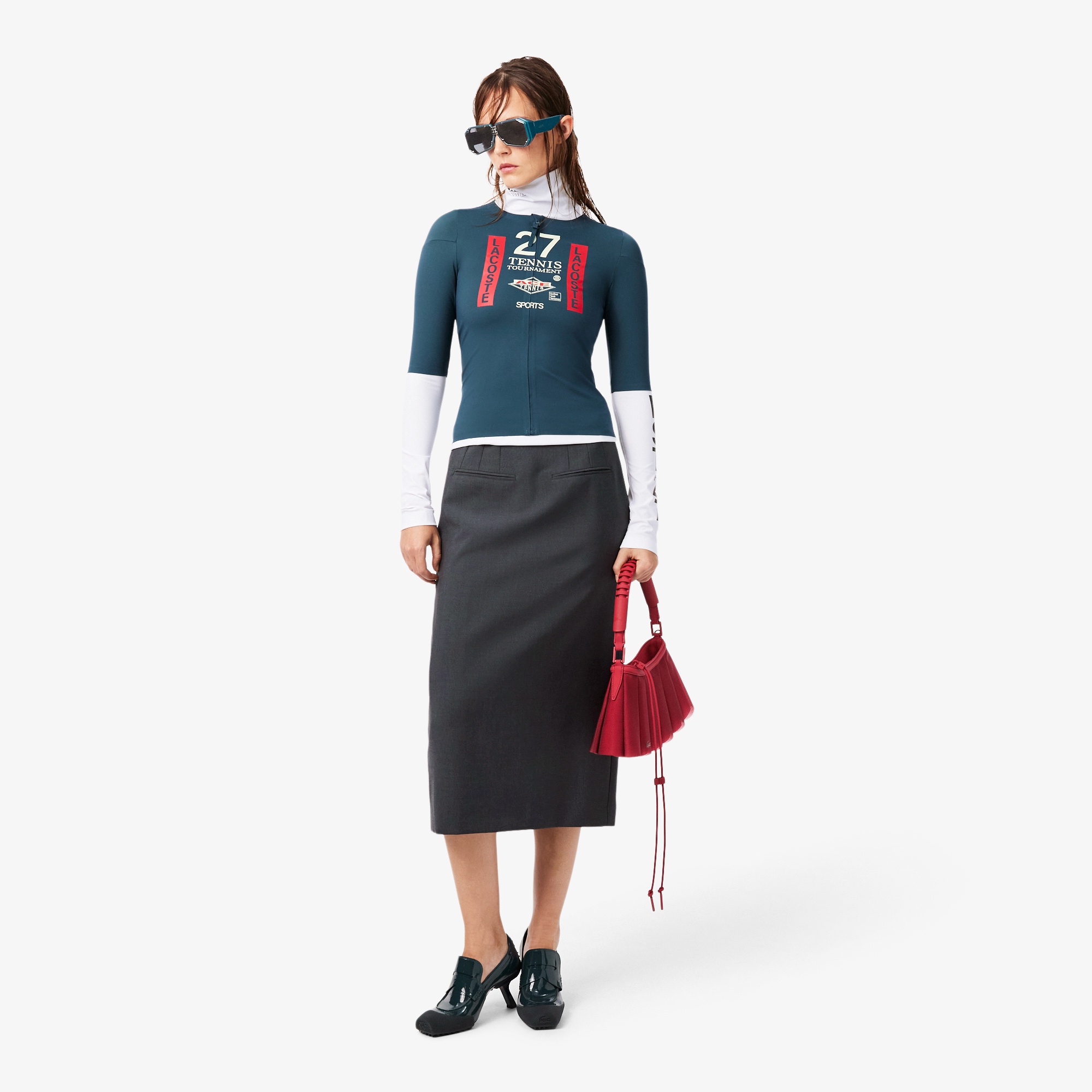 『FW26 Fashion Show』 ジップアップ プリント ストレッチTシャツ