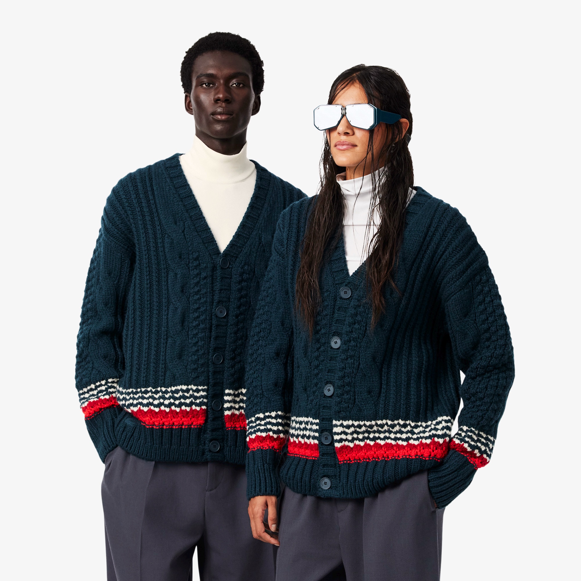 『FW26 Fashion Show』 テクスチャードストライプウールカーディガン