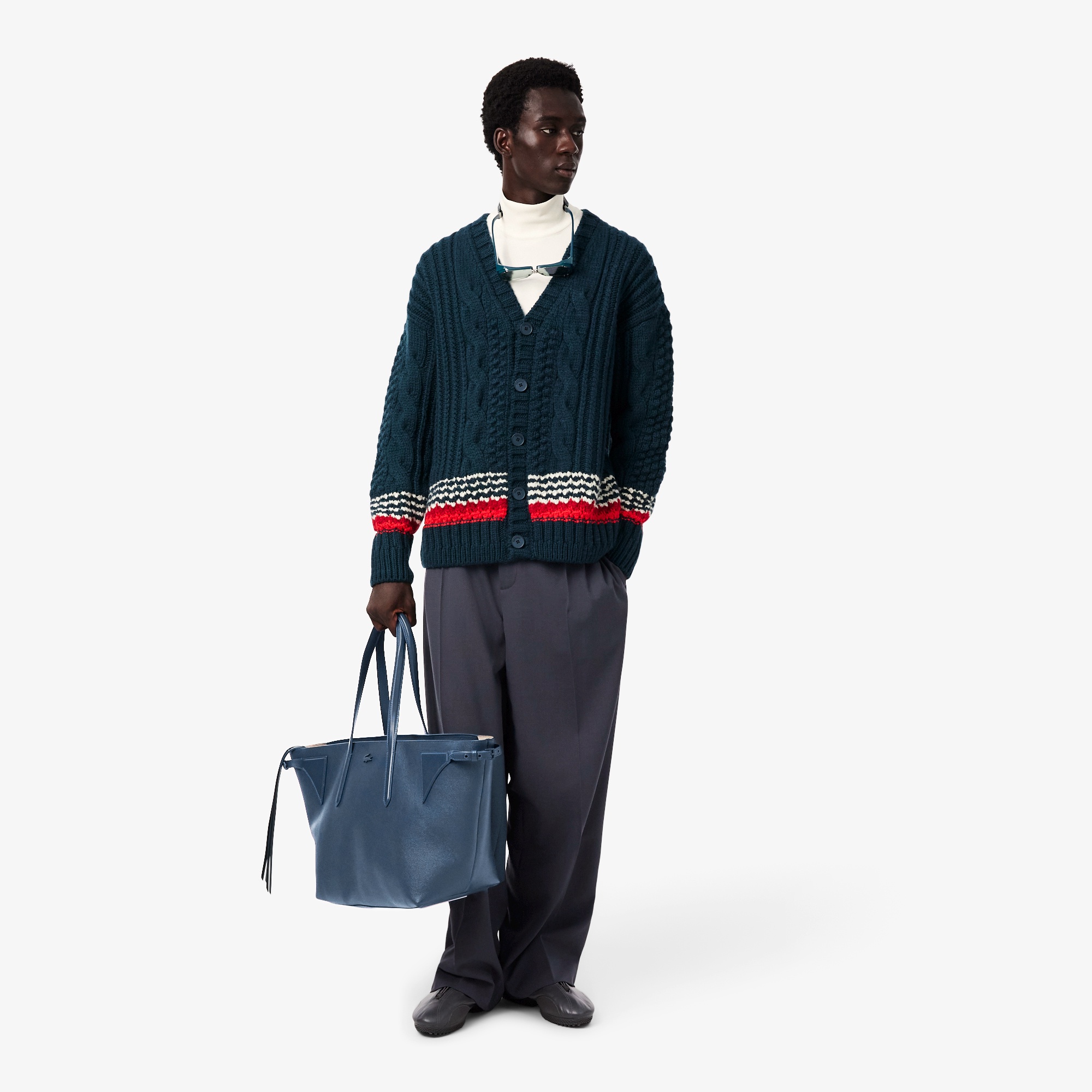 『FW26 Fashion Show』 テクスチャードストライプウールカーディガン