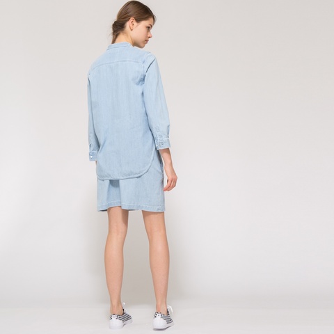 ノーカラー デニムワンピース 長袖 Ef5547 ラコステ Lacoste 公式オンラインショップ