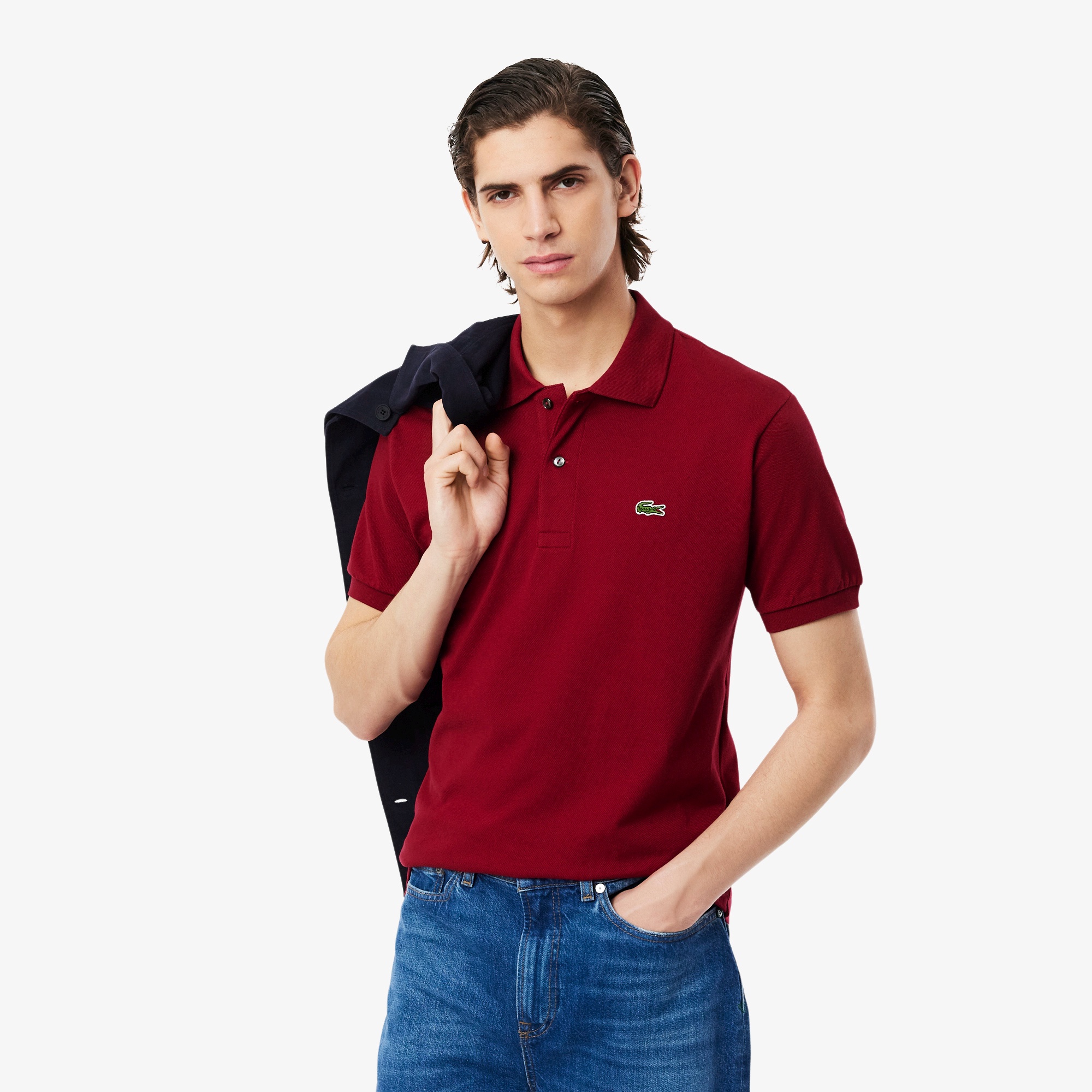 LACOSTE クラシックフィット レッド ポロシャツ US M メンズ クラシックフィット ポロシャツ - ラコステ(LACOSTE
