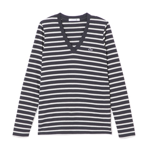 コットン ボーダー Vネック Tシャツ 長袖 Tf94 ラコステ Lacoste 公式オンラインショップ