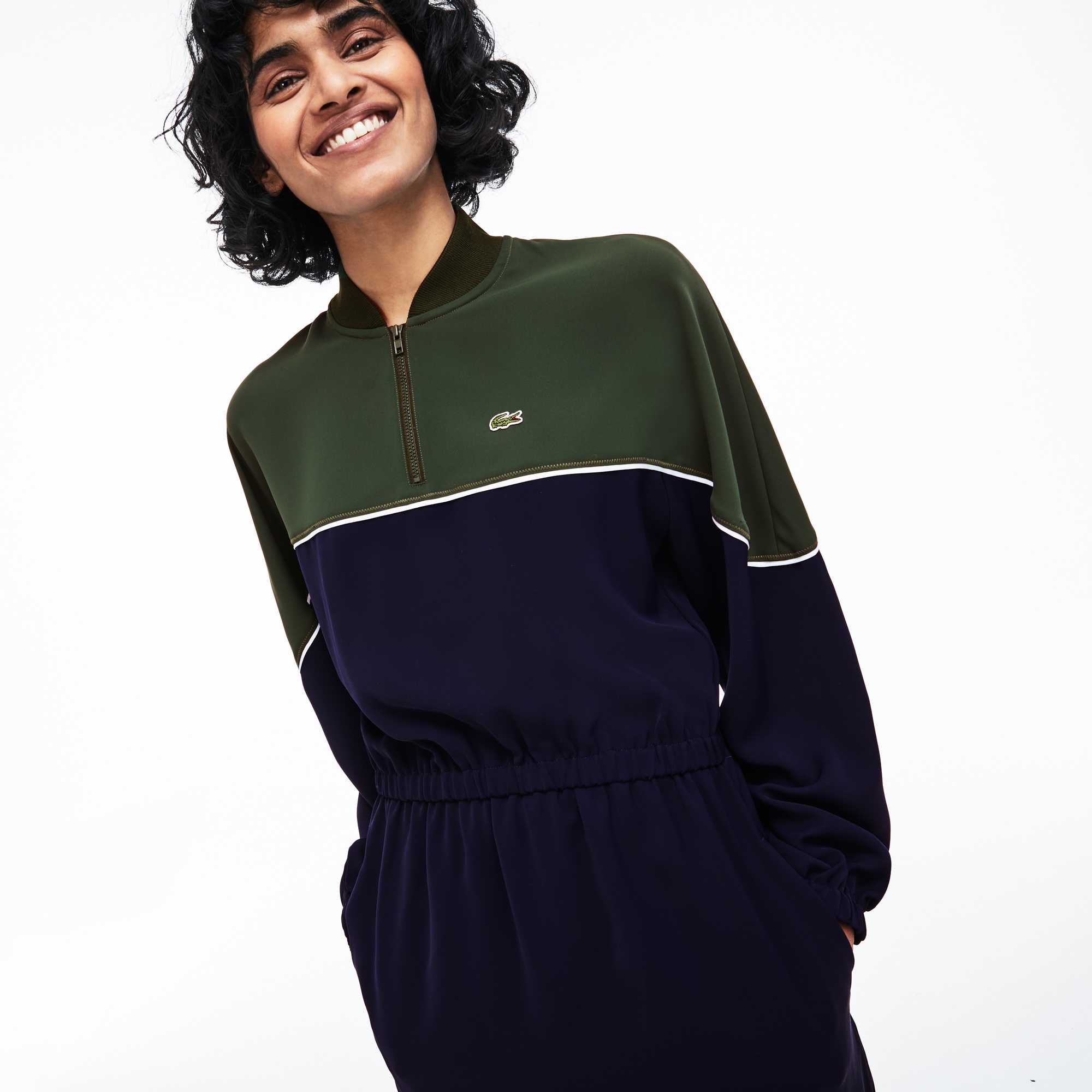 カラーブロッキングハーフジップワンピース Ef4349l ラコステ Lacoste 公式オンラインショップ