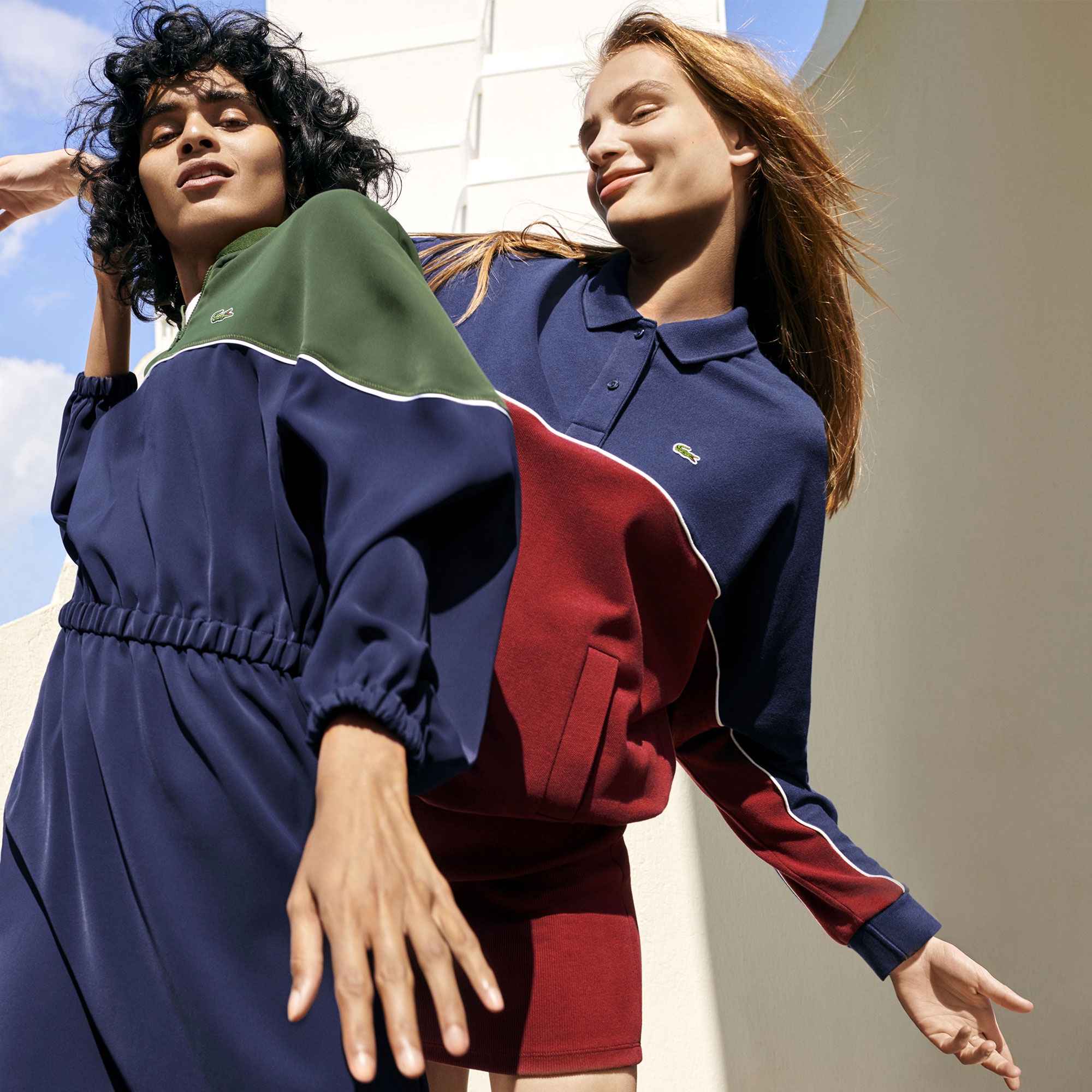 カラーブロッキングハーフジップワンピース Ef4349l ラコステ Lacoste 公式オンラインショップ