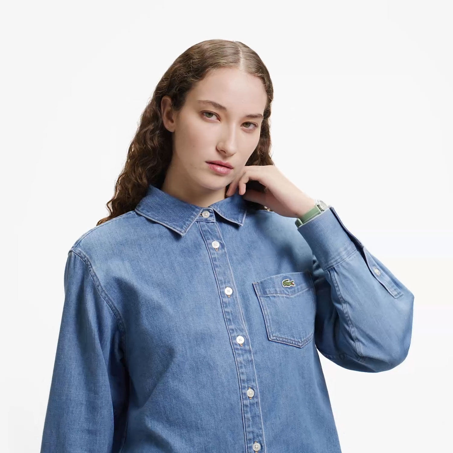 デニムクロップドシャツ