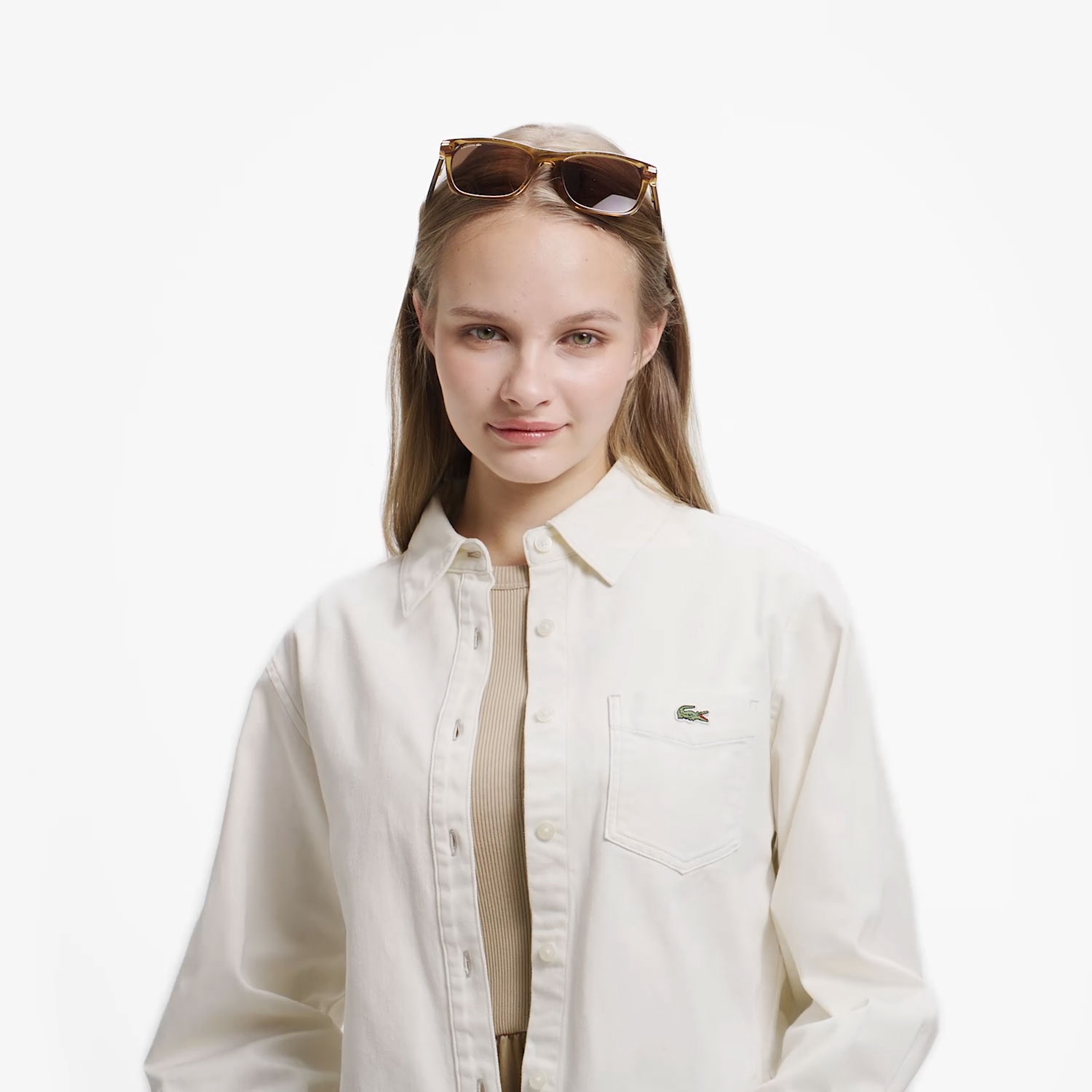 デニムクロップドシャツ