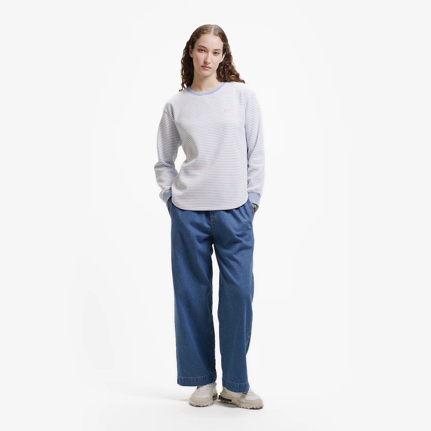 ワイドレッグイージーデニムパンツ