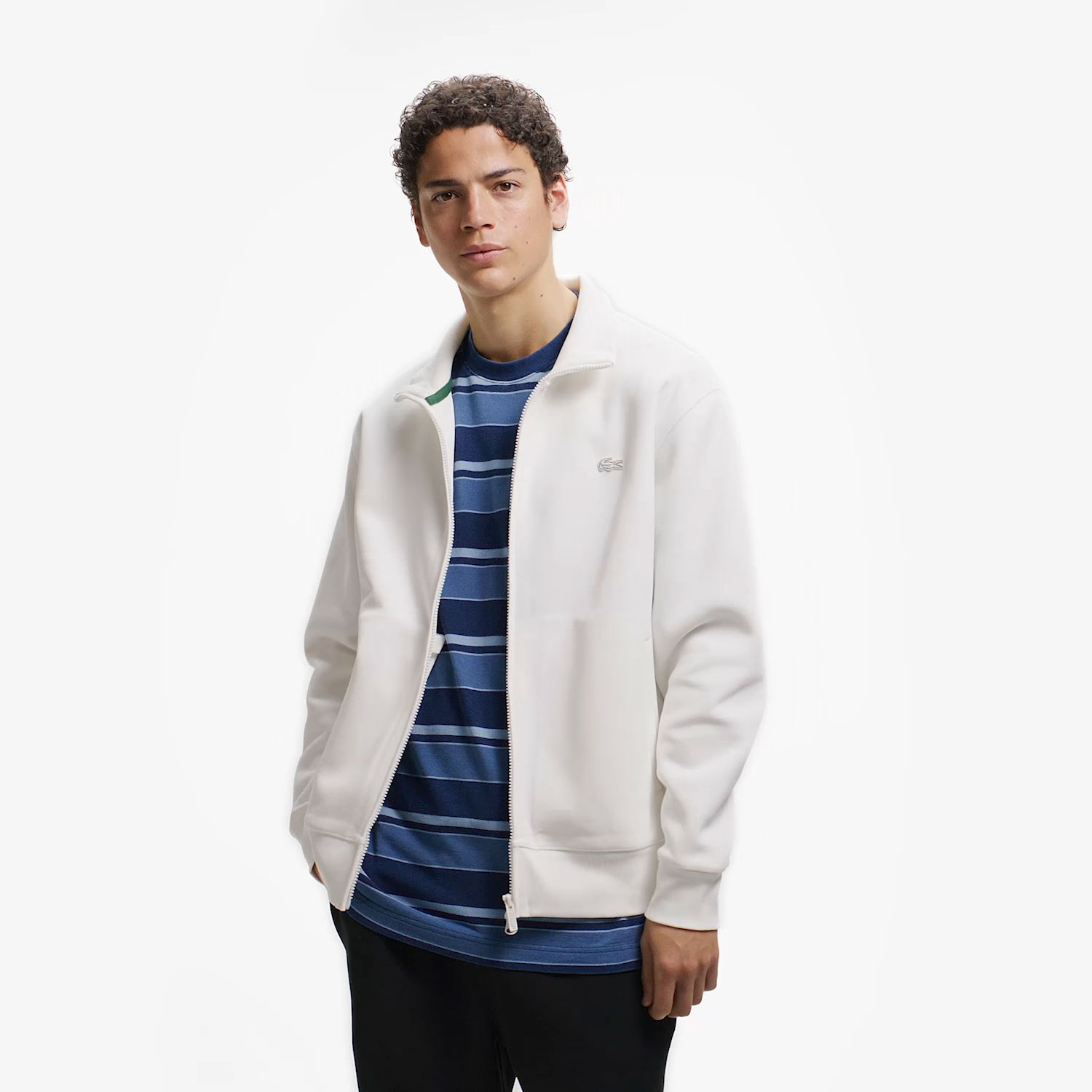 鹿の子ジップニット