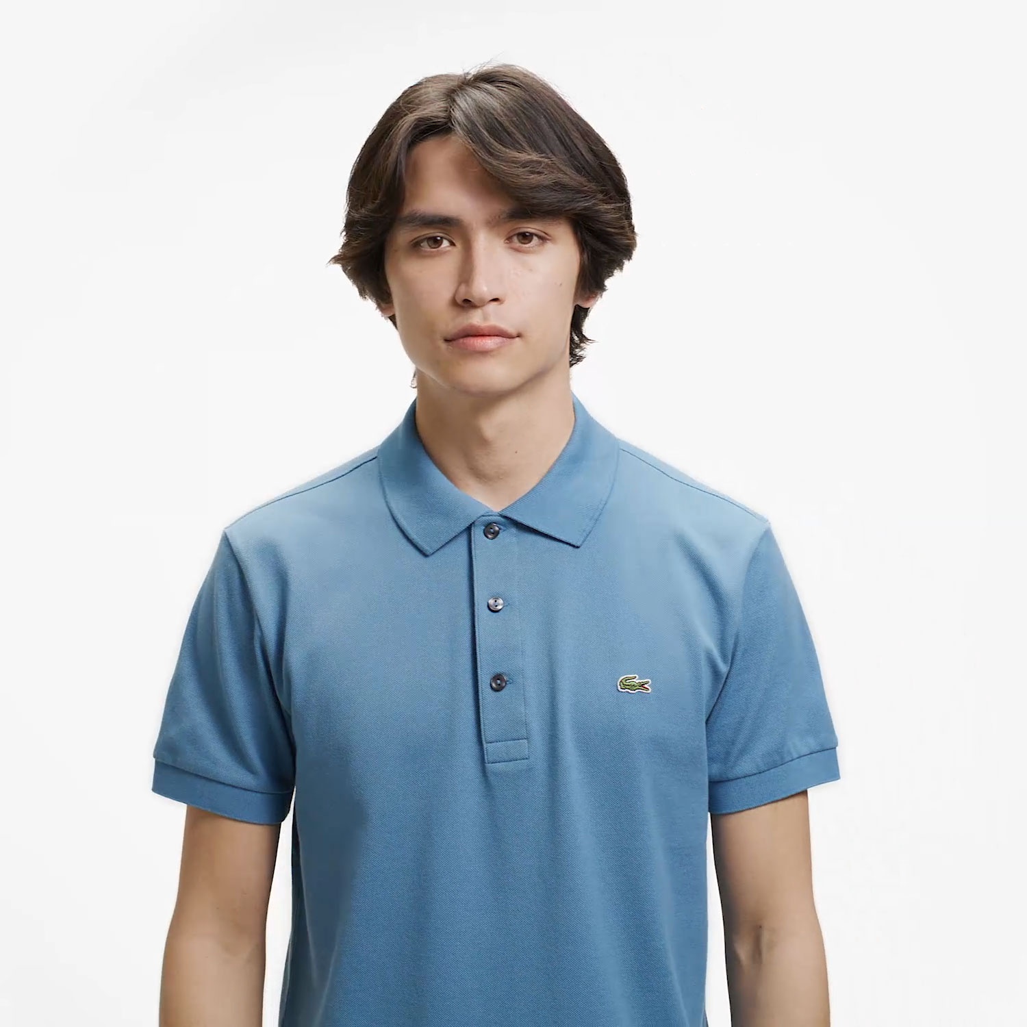 スリムフィットソリッドポロシャツ (半袖)