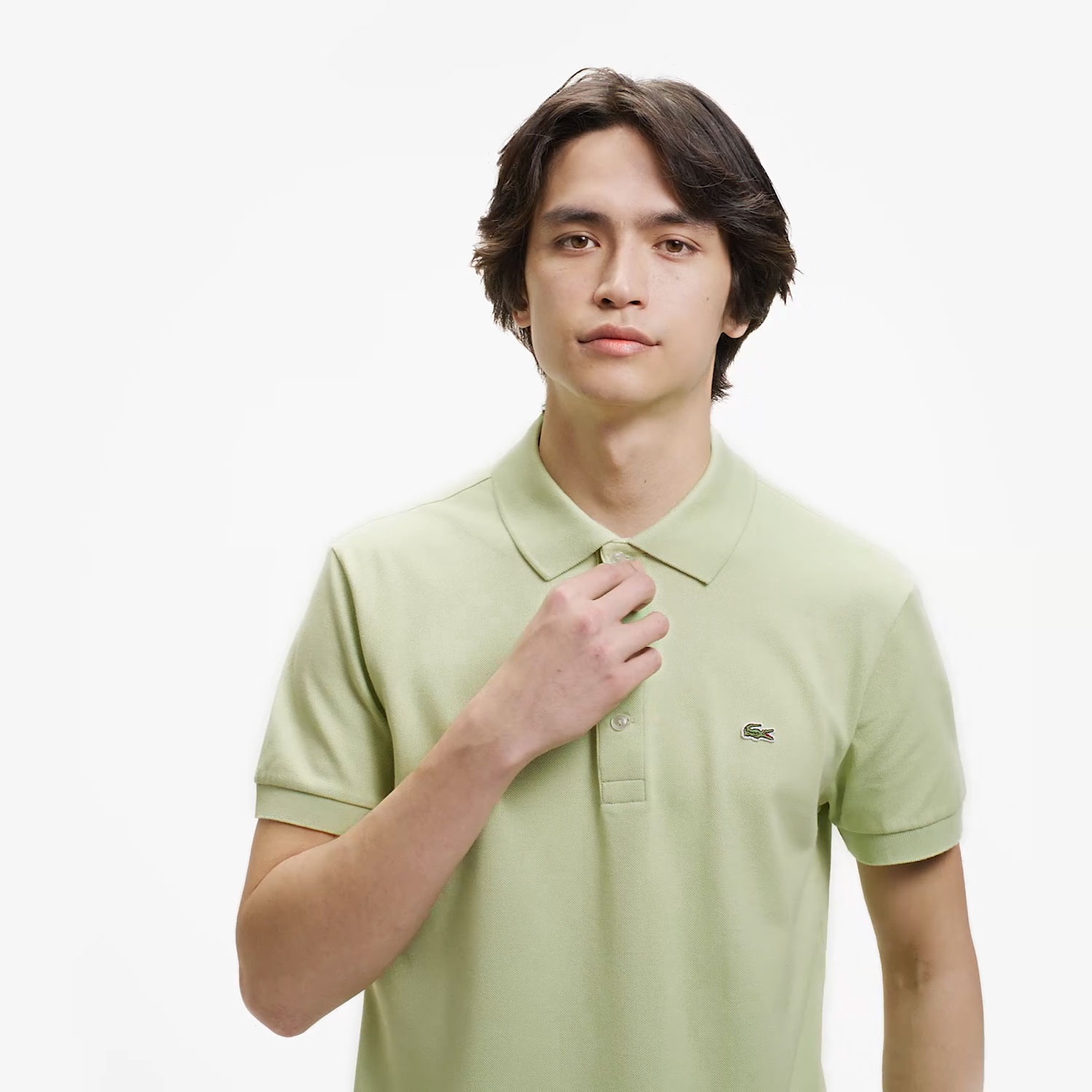 スリムフィットソリッドポロシャツ (半袖)