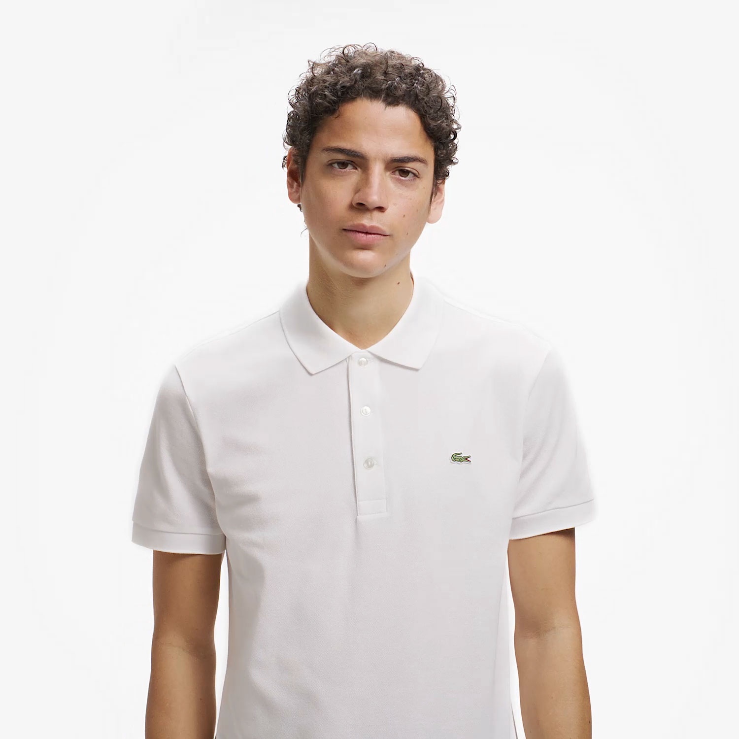 スリムフィットソリッドポロシャツ (半袖)