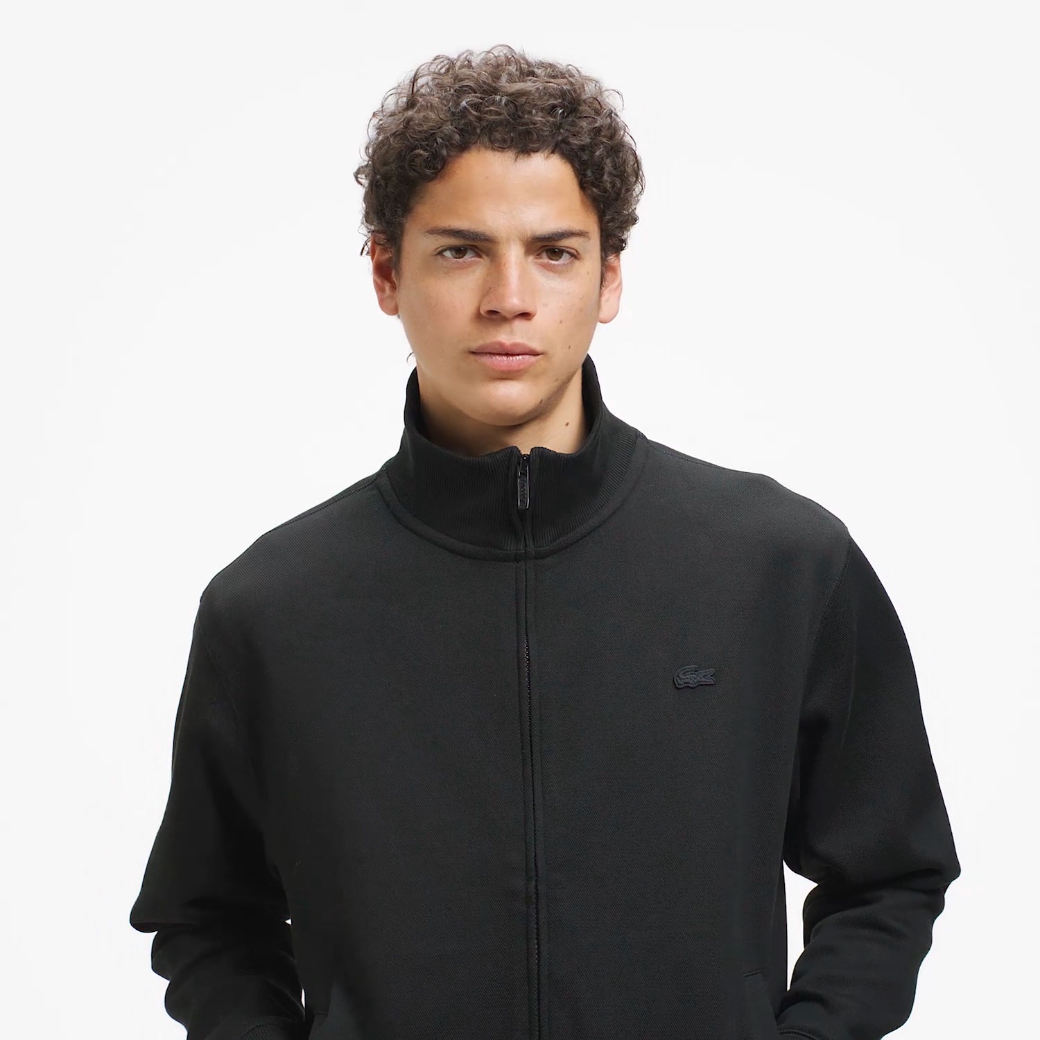 鹿の子ジップニット