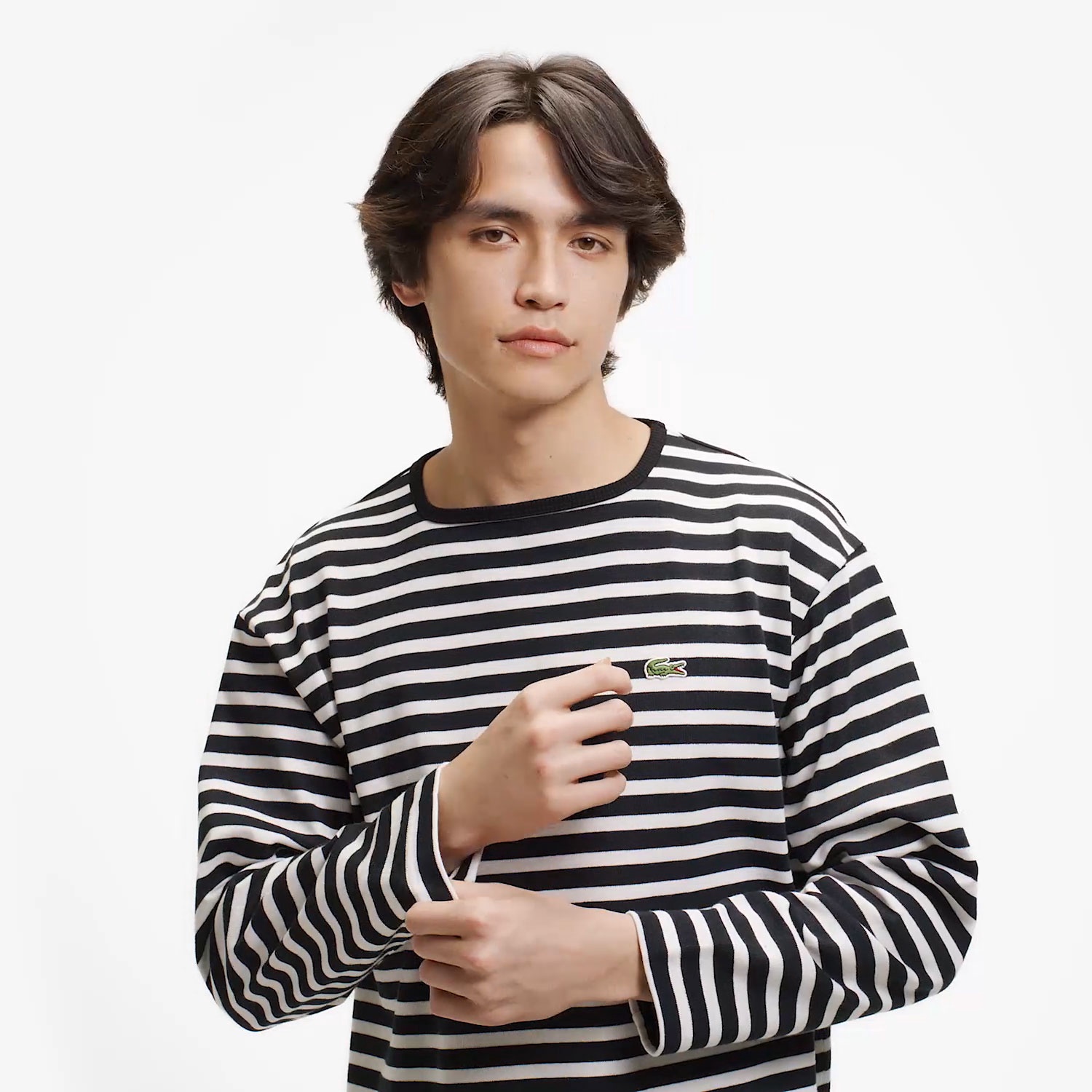 スクエアネックボーダーTシャツ