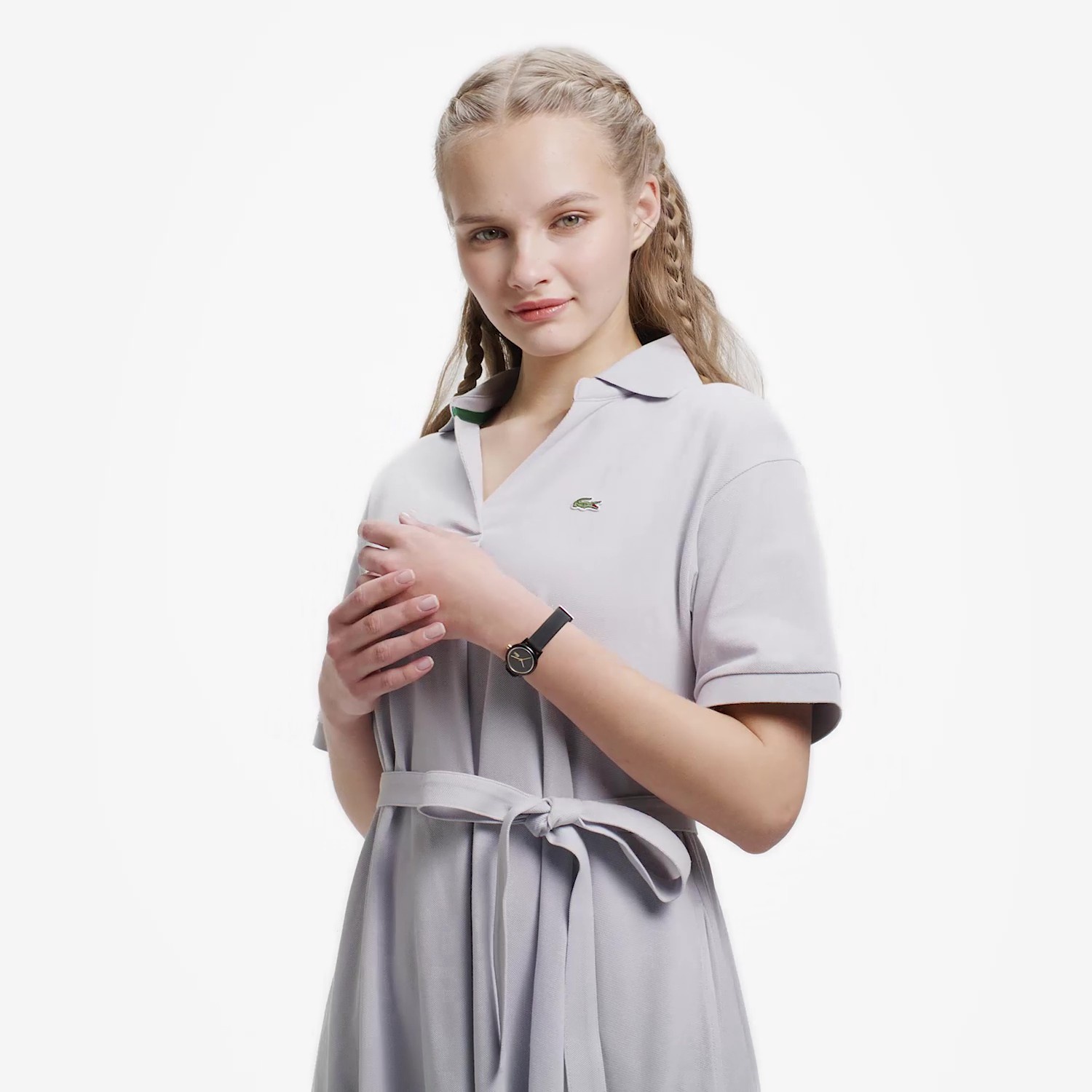 スキッパーネックポロドレス