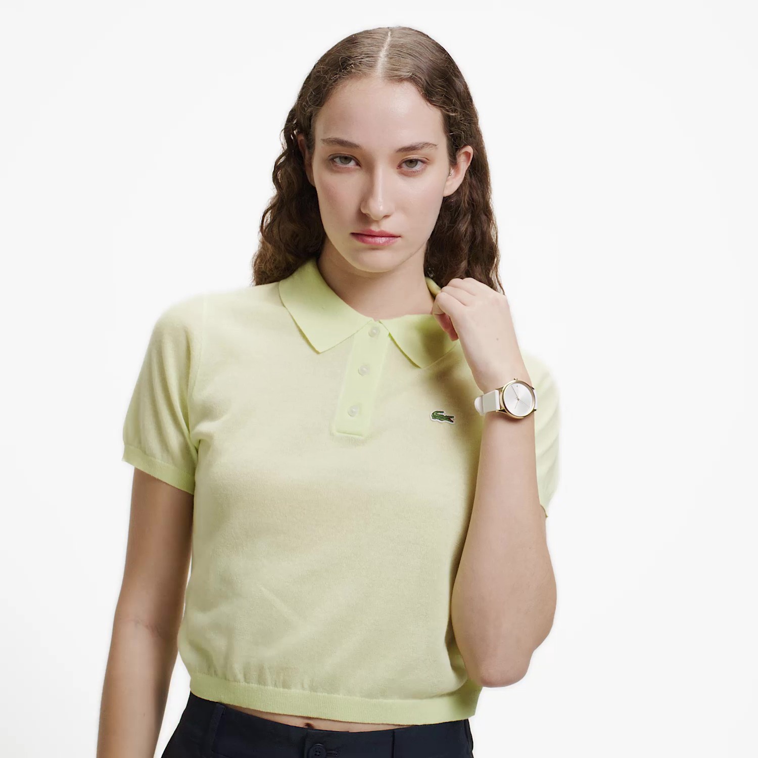 ラメニットポロシャツ