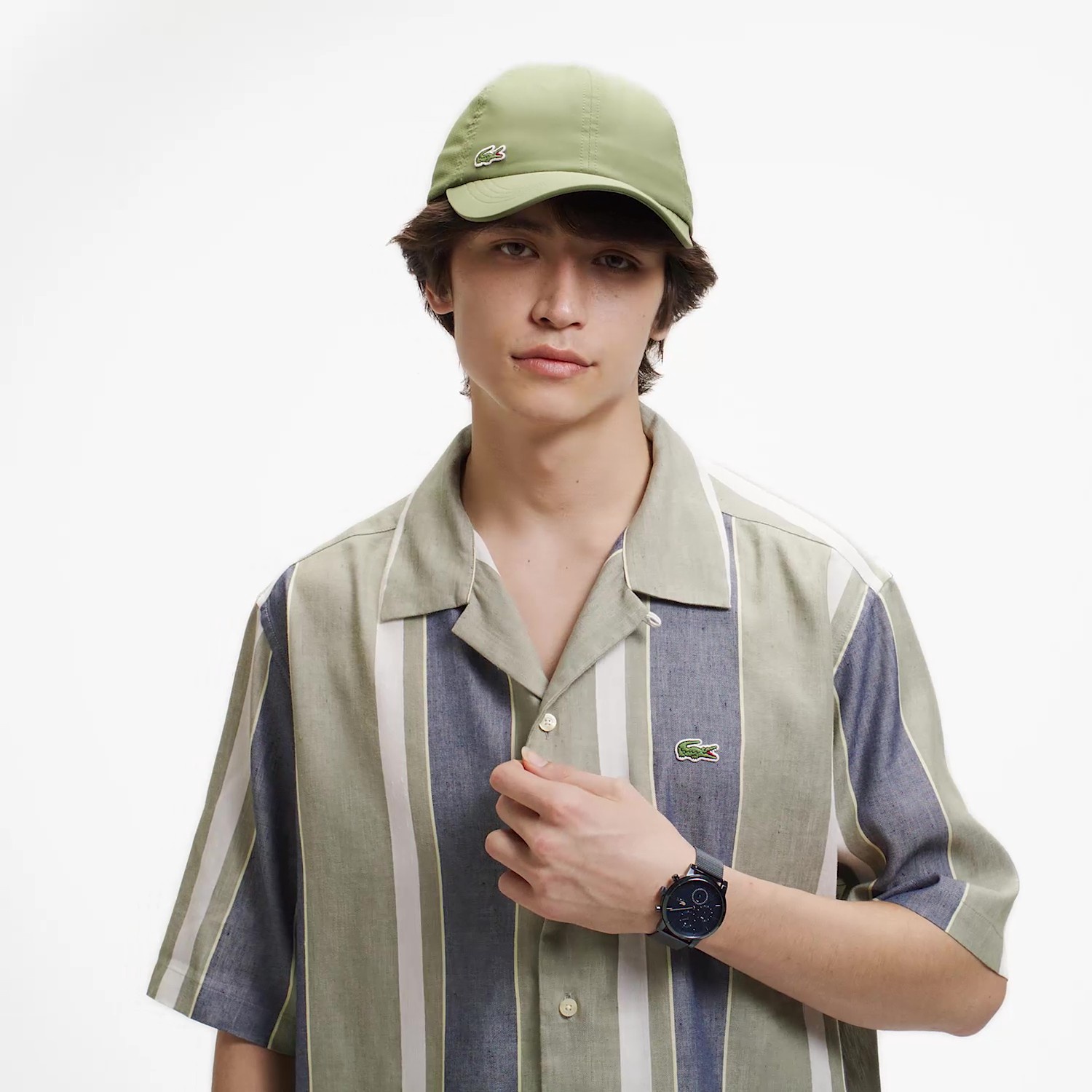 リネンブレンドオープンカラーシャツ