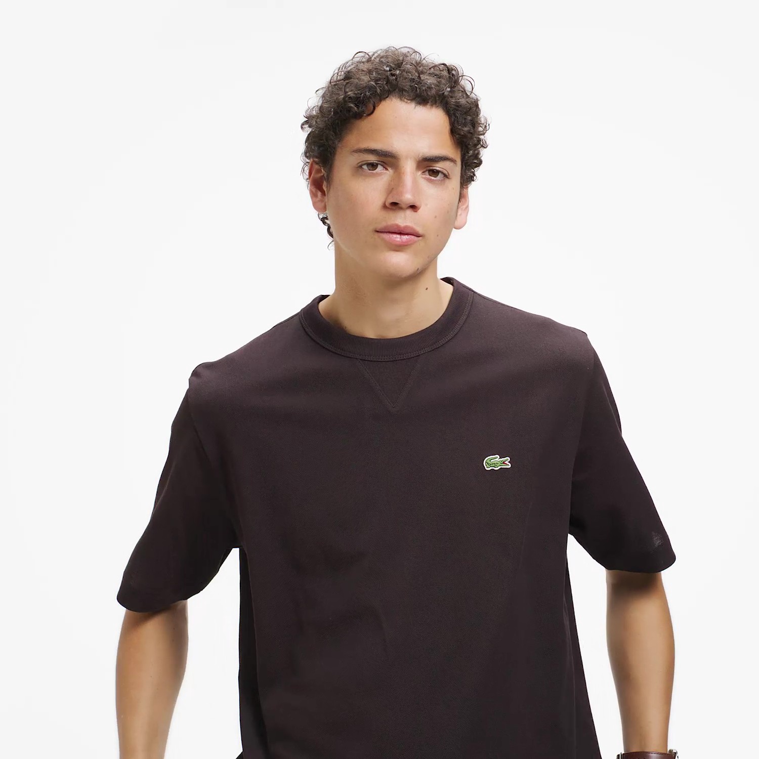 L.12.12アレンジ ガゼット付き鹿の子地Tシャツ