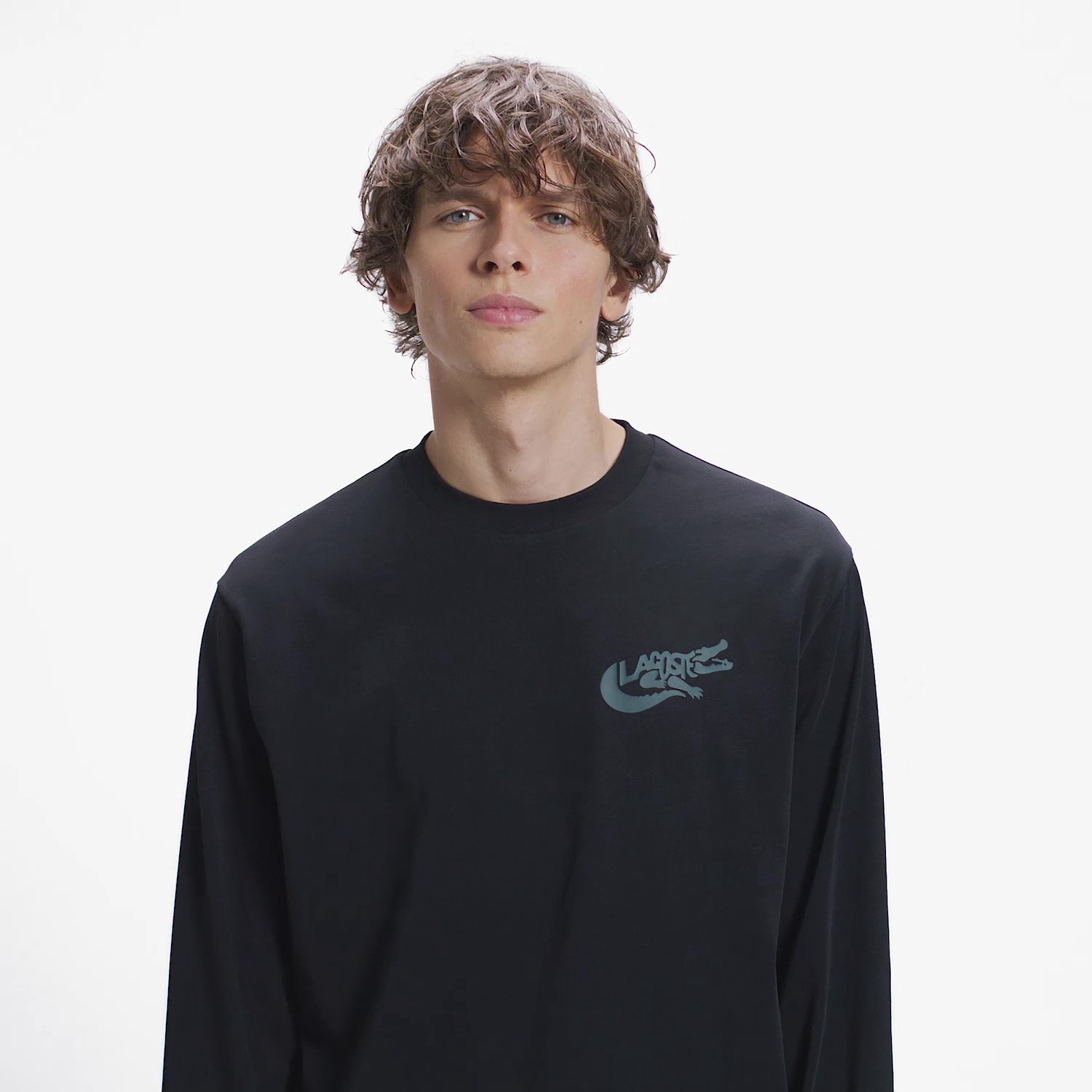ネーム&ワニロゴグラフィック長袖Tシャツ