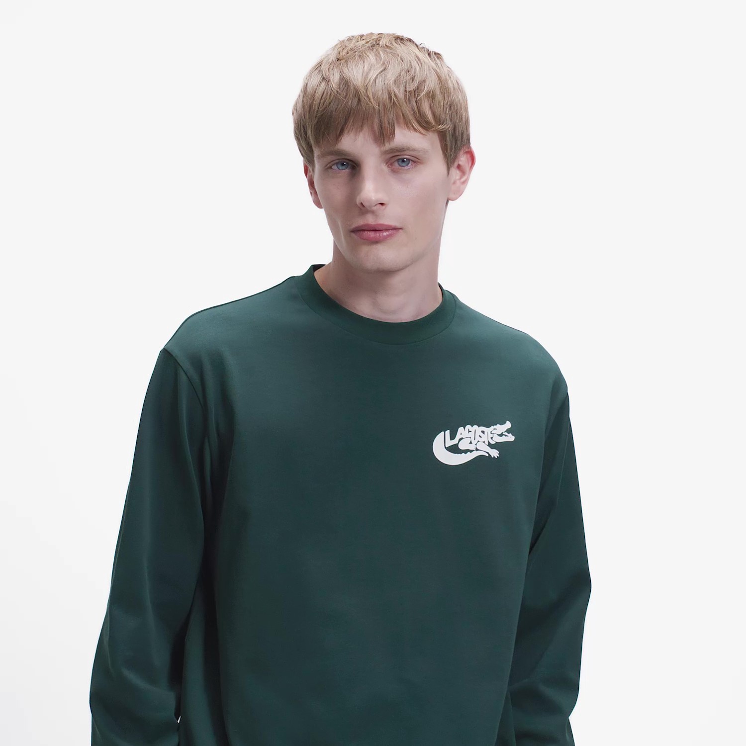 ネーム&ワニロゴグラフィック長袖Tシャツ