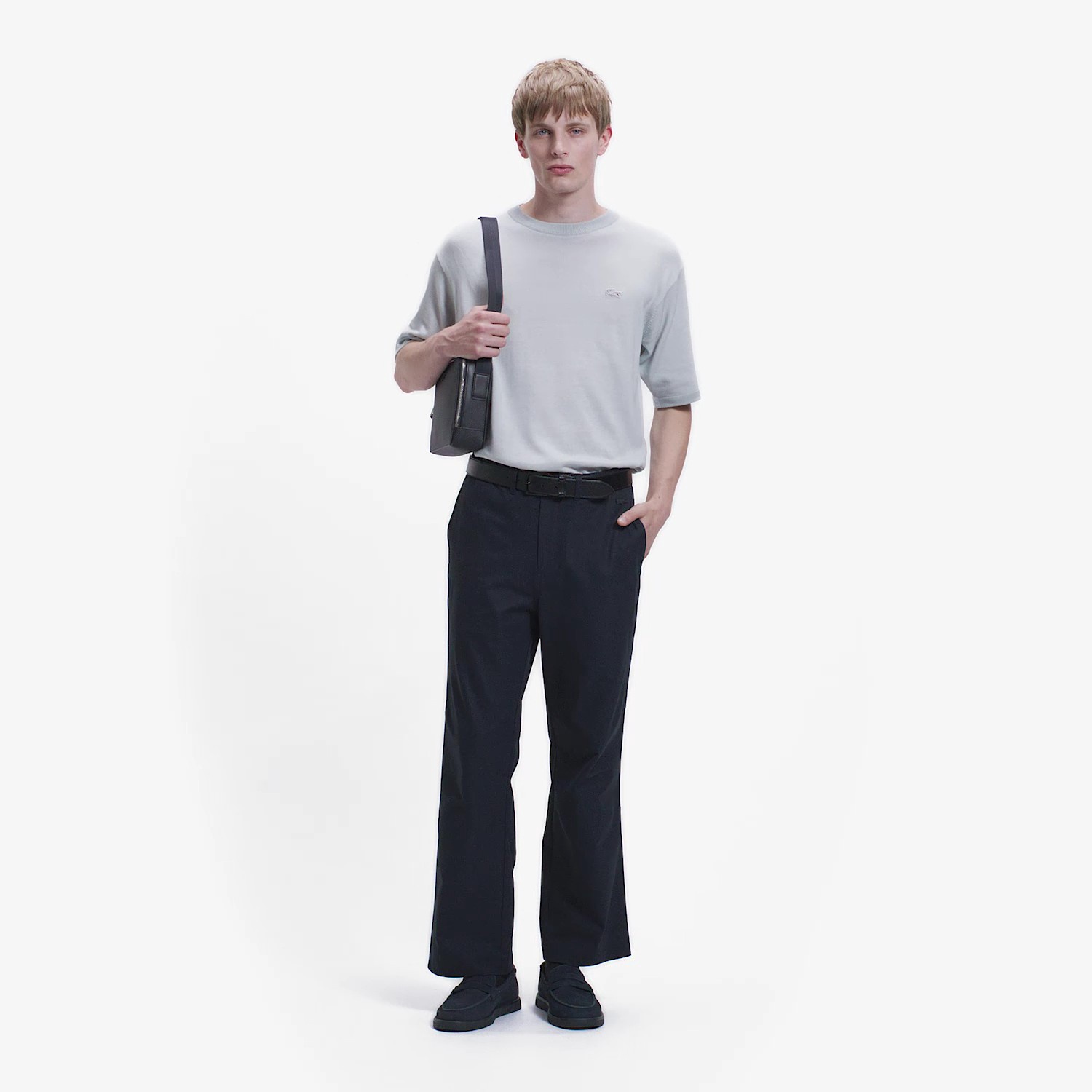 ポリエステルピーチワイドパンツ